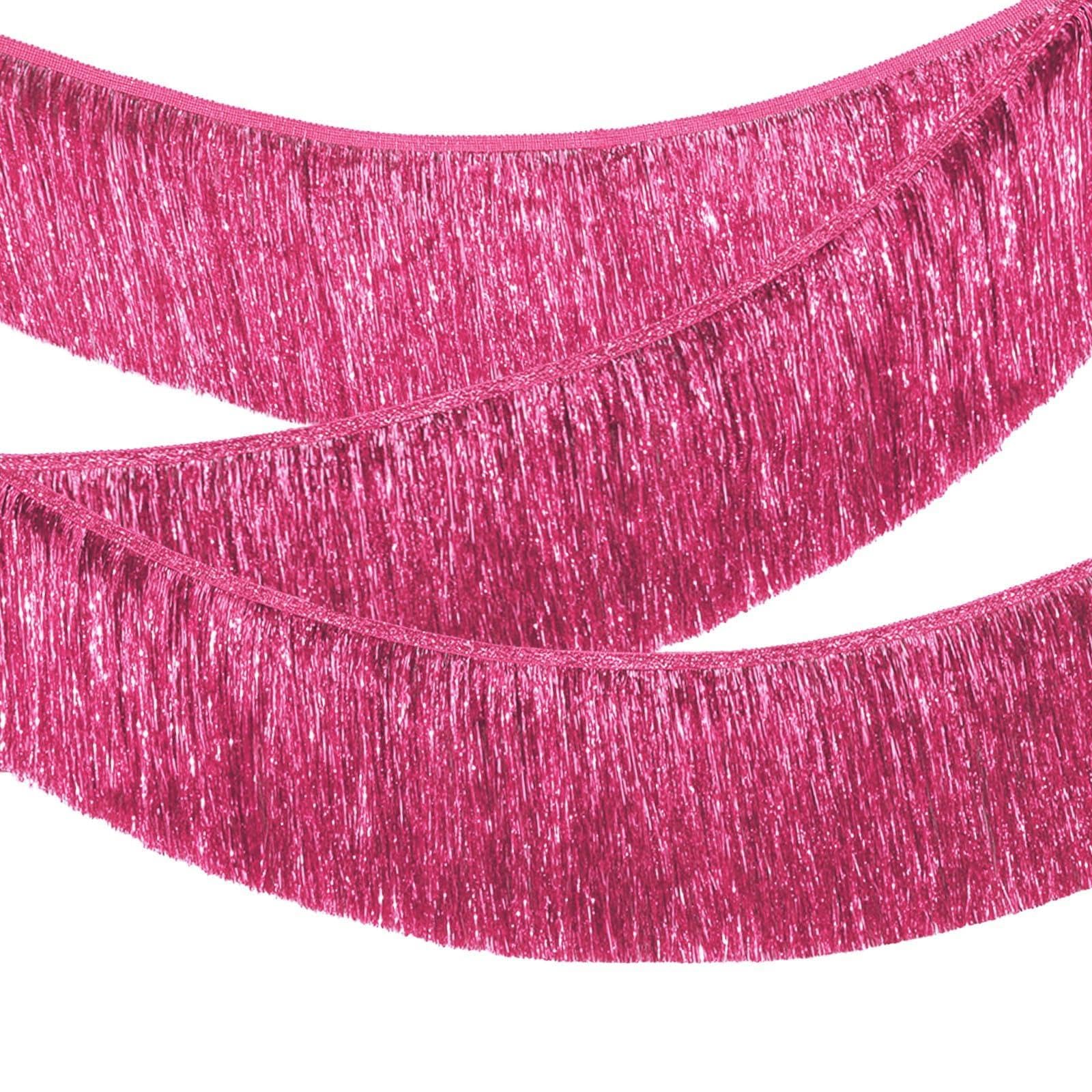 YESAH Rose Red Fringe Garland,6M/20CM Sparkly Tinsel Fringing