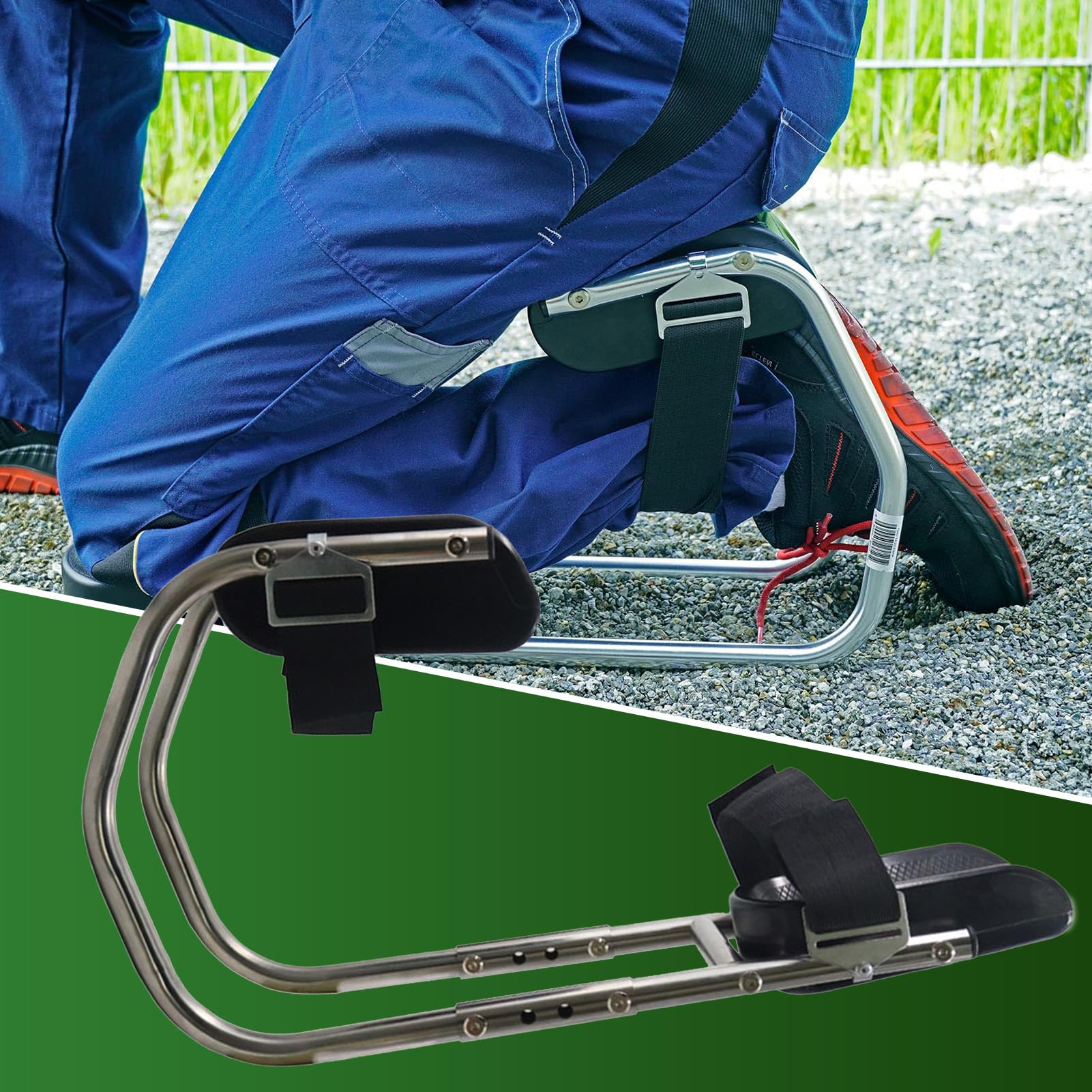 Asiento de Rodillas para Jardinería 2 en 1 Asiento Ergonómico Desmontable | Almohadilla de Rodillas para Jardinería Para Mujeres Hombres Soporte Tobillo Trabajo al Aire Libre Construcción