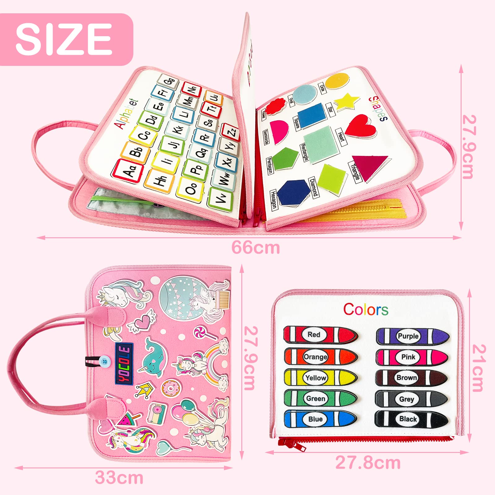 Busy Board Montessori 3 ans Jouets éducatifs 5 Couches Planche Apprendre Compétences Vie Garçon Fille Bébé Rose