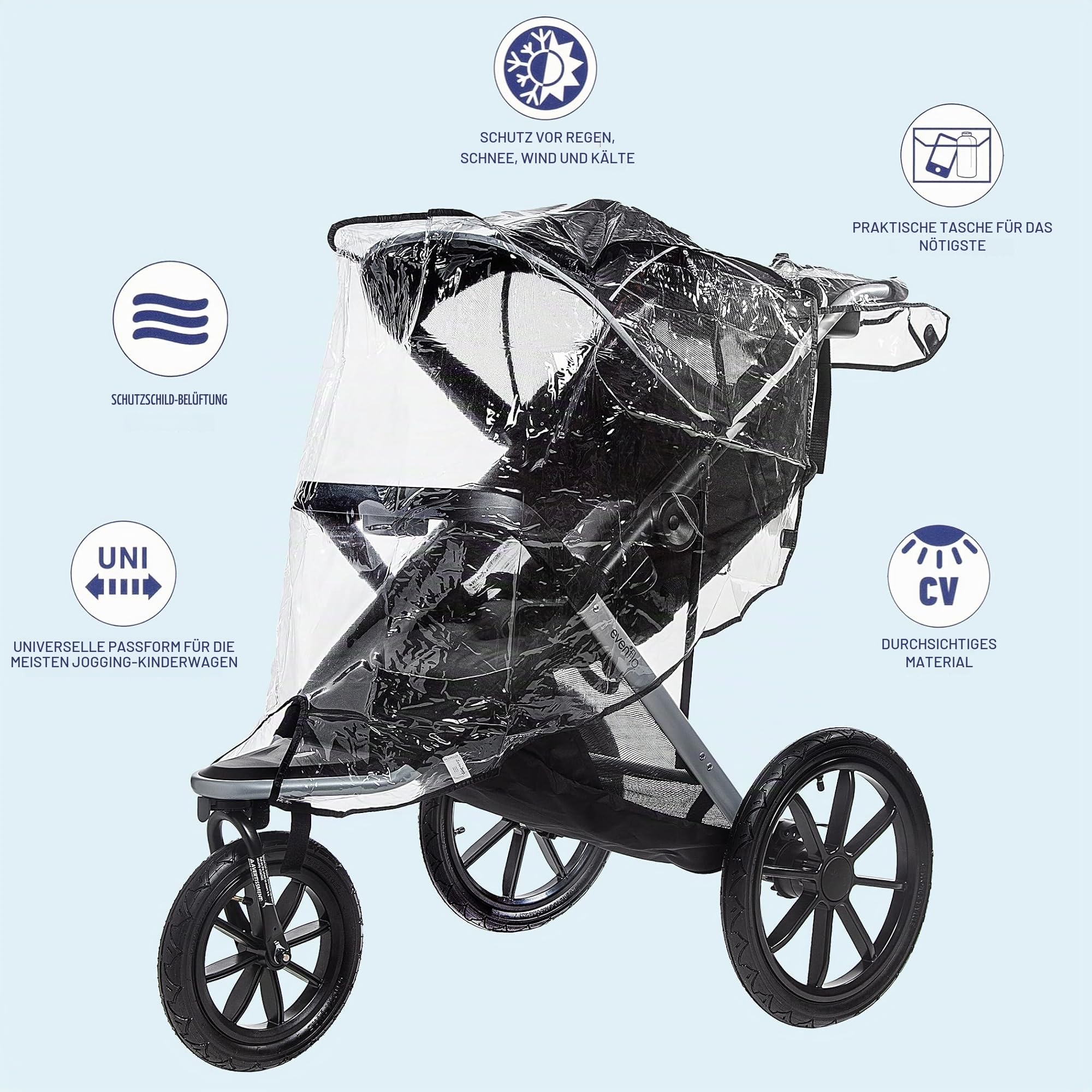 Jeep J90114 Jogger-Kinderwagen Regelschutz mit Beutel