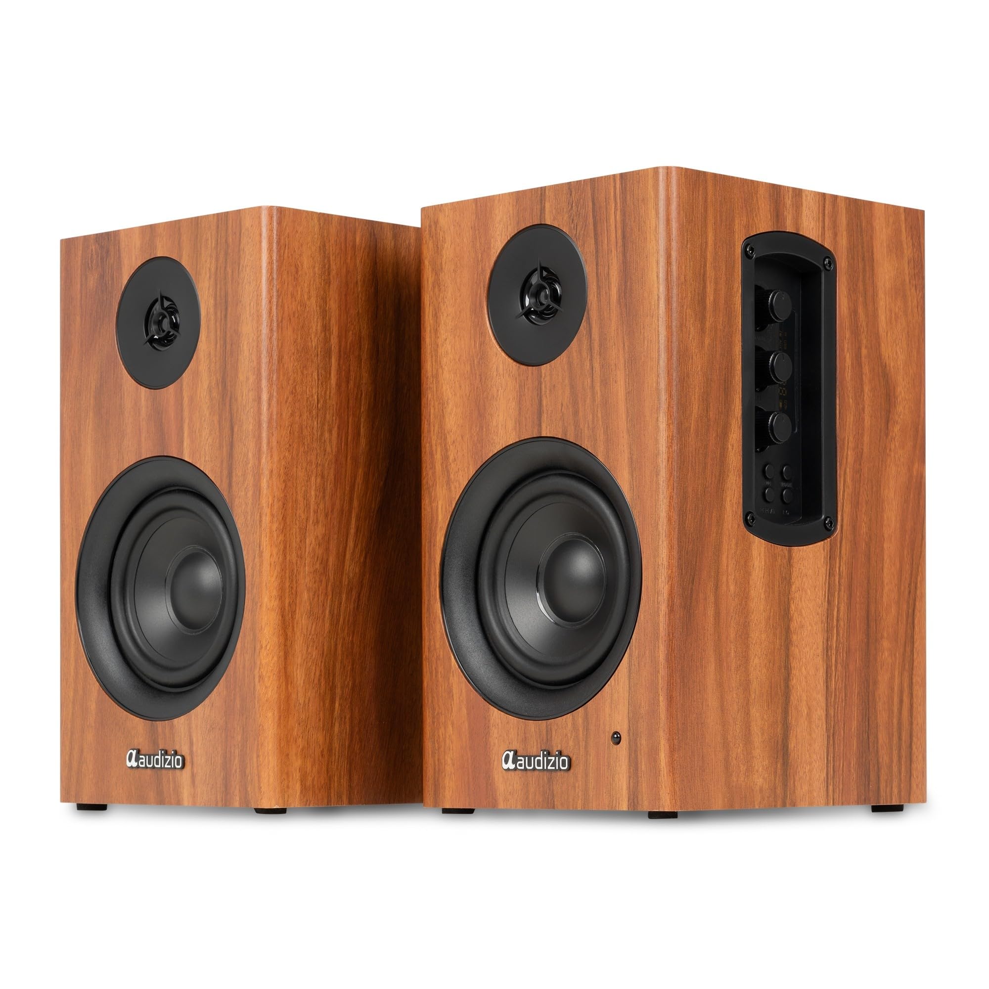 Audizio BS15 Enceintes Bibliothèque BT Actives 60W HiFi avec HDMI Arc Merisier