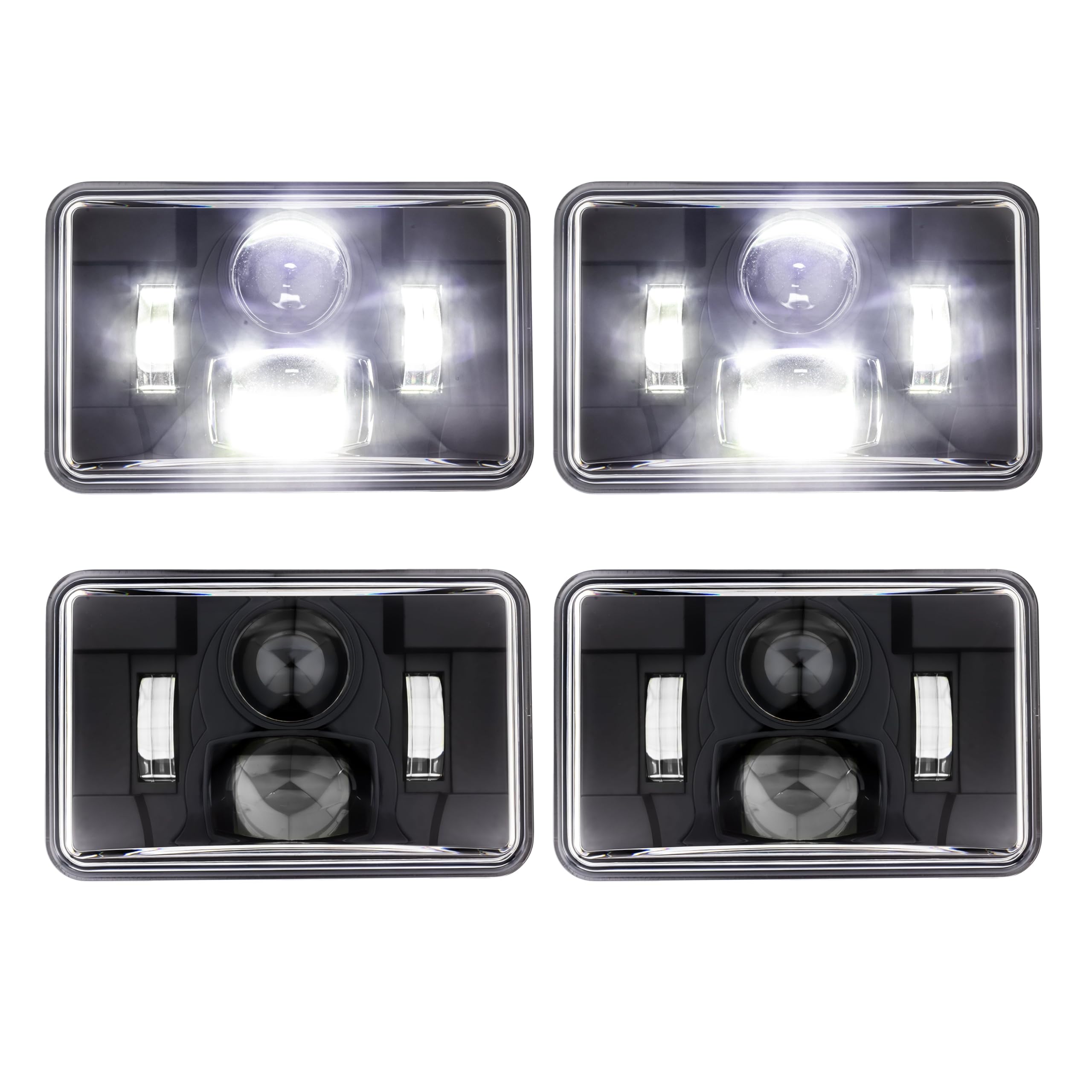 Eagle Lights 4-Pack of 4 x 6 1A1 and 2A1 LED Headlights - Pair of 2A1 Low Beam and Pair of 1A1 High Beam Headlights (H4651 H4652 H4656 H4666 H6545)