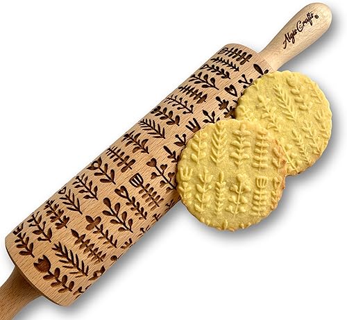 Miniatura 7 de THISTLES Embossing Rolling Pin Laser engraved rolling pin with Thistle flowers Gift for mother friend