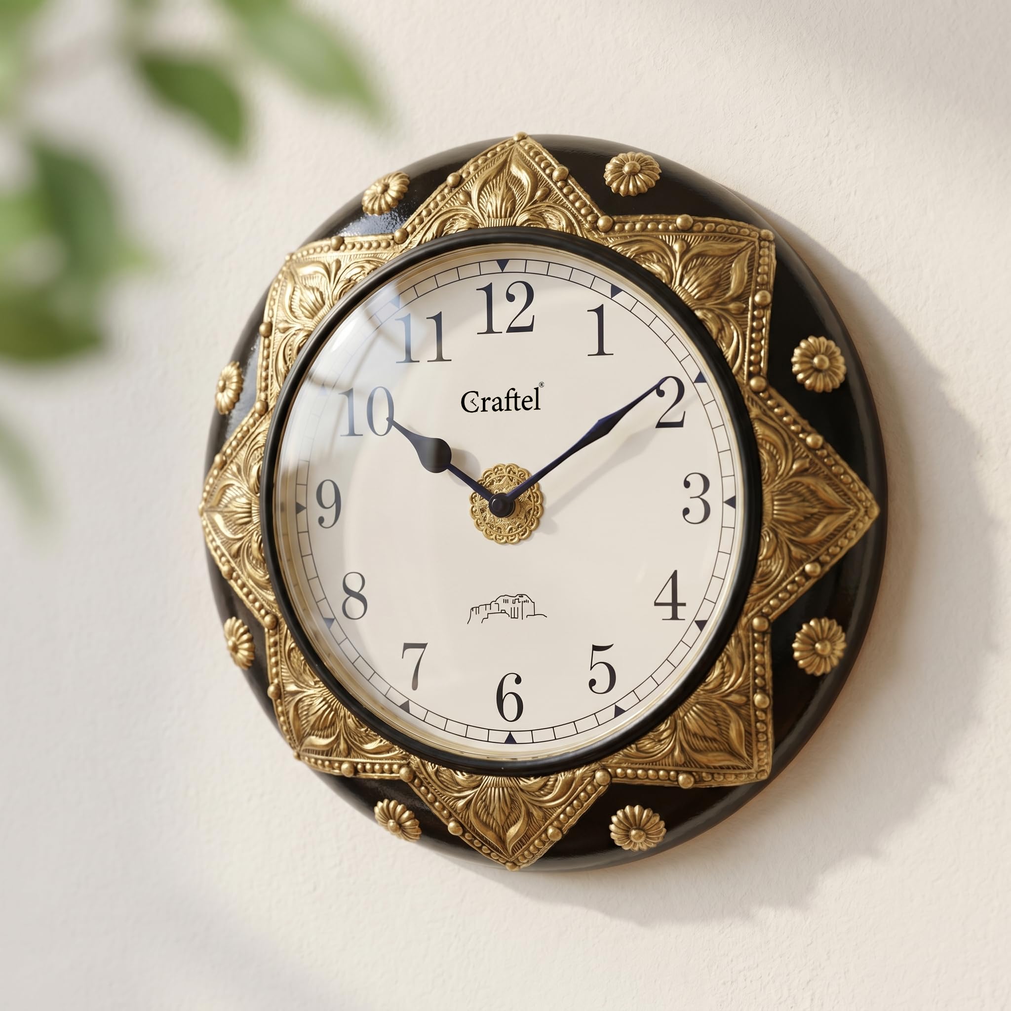 Vintage Brass Wall Clock - Handcrafted Home Decor -2