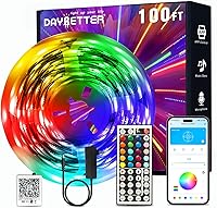 DAYBETTER 100ft Smart LED Strip Lights, App & Remote Control, Music Sync RGB Color Changing for Bedroom Party Decor