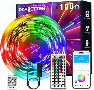 DAYBETTER LED Strip Lights 100ft, Smart Lighting with App...