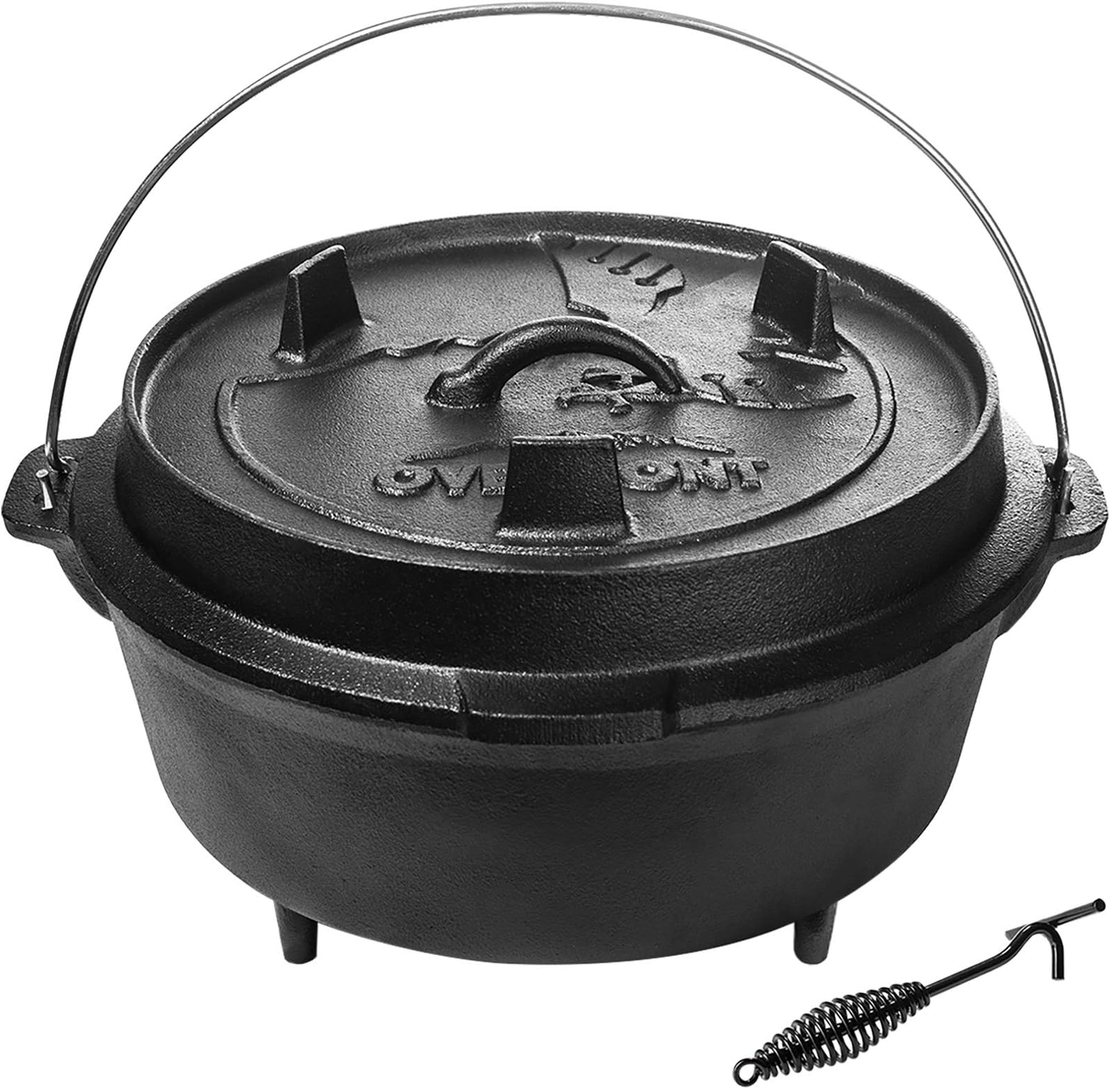 9 Quart All-Round Dutch Ovenâ‚¬Dual Function : Lid Griddleâ‚¬â€˜â‚¬with Lid Lifterâ‚¬â€˜â‚¬Pre Seasonedâ‚¬â€˜ Cast Iron Dutch Oven for Camping Cooking BBQ Baking