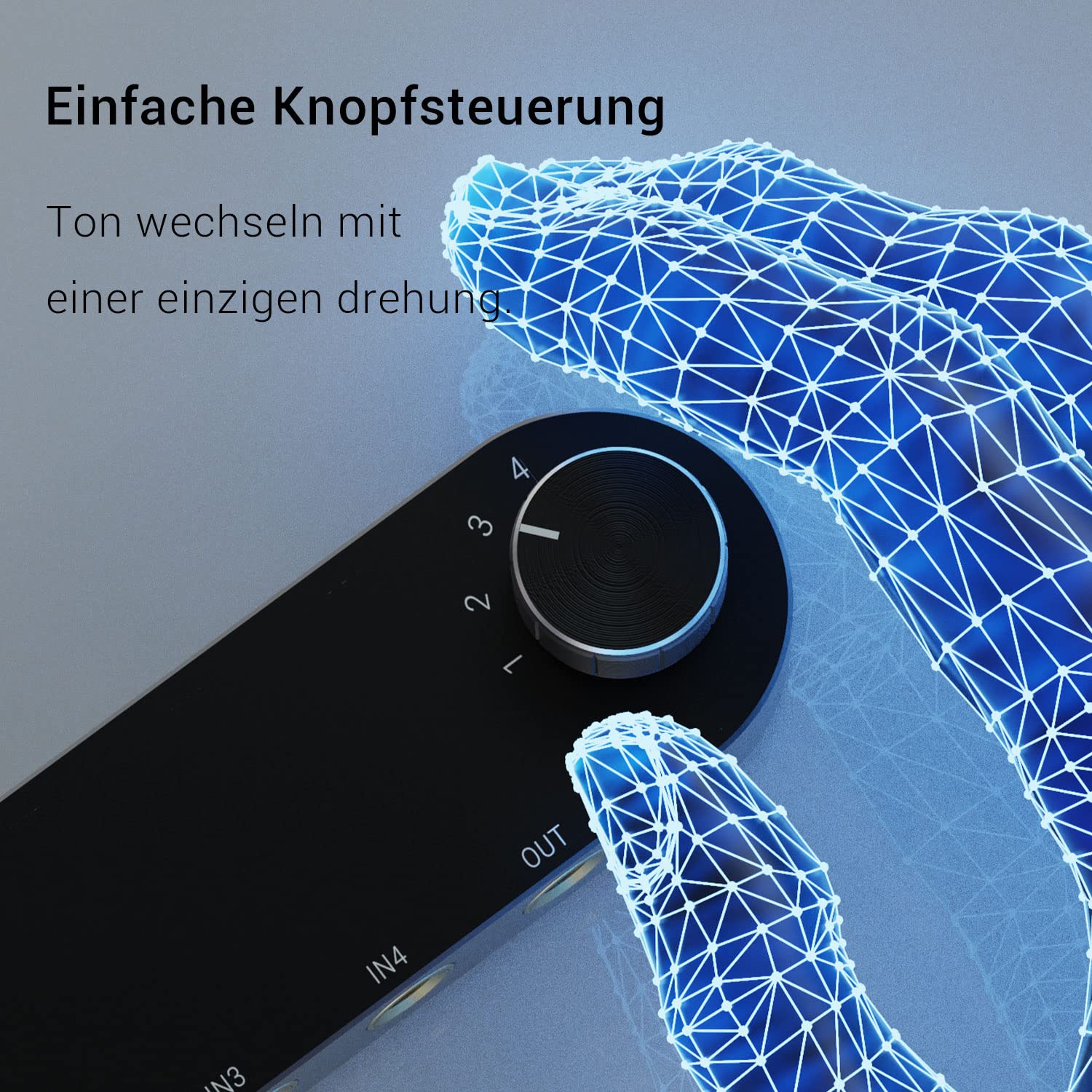 Cubilux 6,35 mm Audio Umschaltbox, bidirektional 4 Port TRS, 1 zu 4 oder 4 zu 1, passiver 1/4 Zoll Wahlschalter für Kopfhörer, Lautsprecher, Subwoofer
