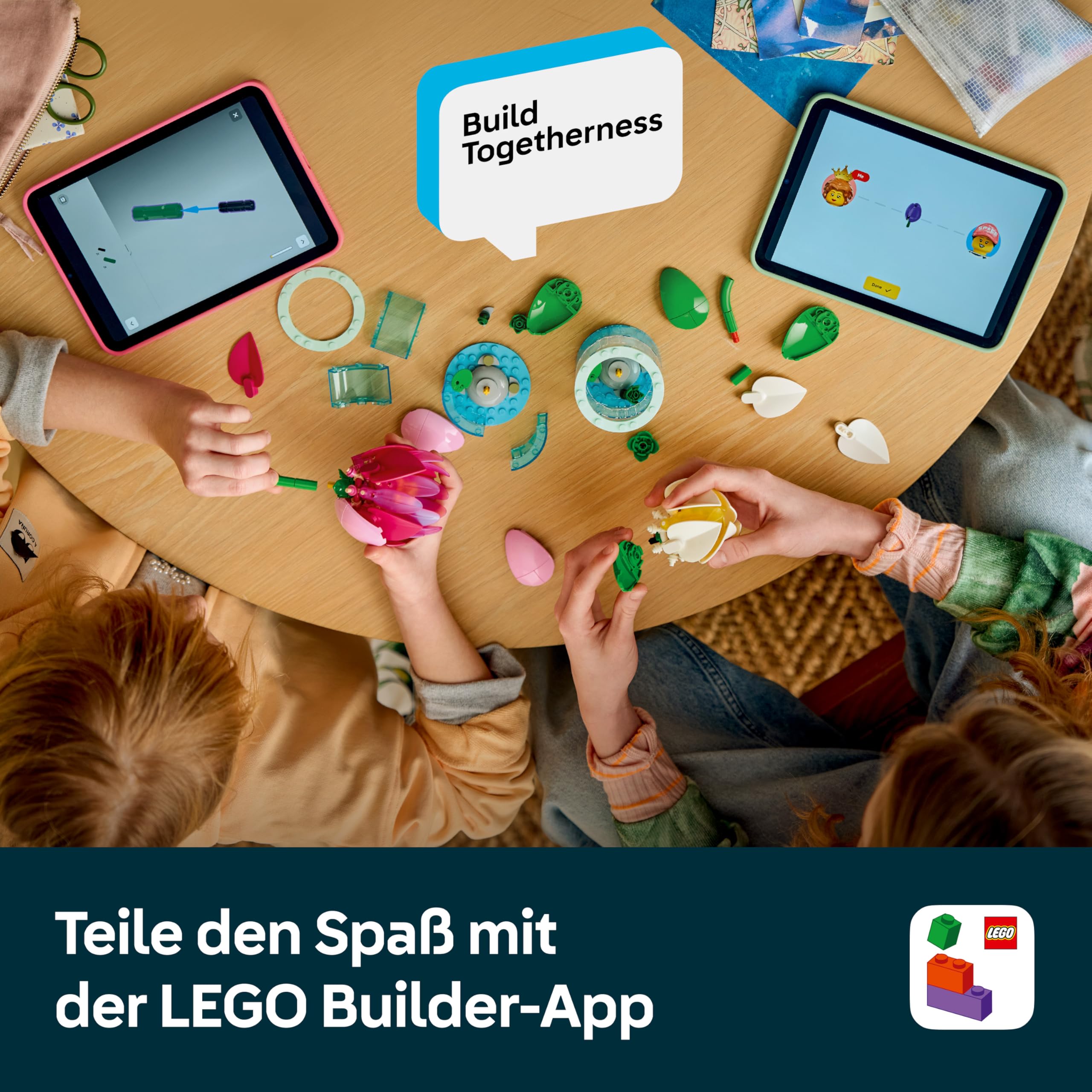 LEGO Botanicals Seerosen - Kunstblumen Set mit 2 künstlichen Topfpflanzen in transparenten Vasen - DIY Kinderzimmer Deko - Geschenk für Mädchen ab 9 Jahren & Erwachsene Blumenliebhaber - 11511