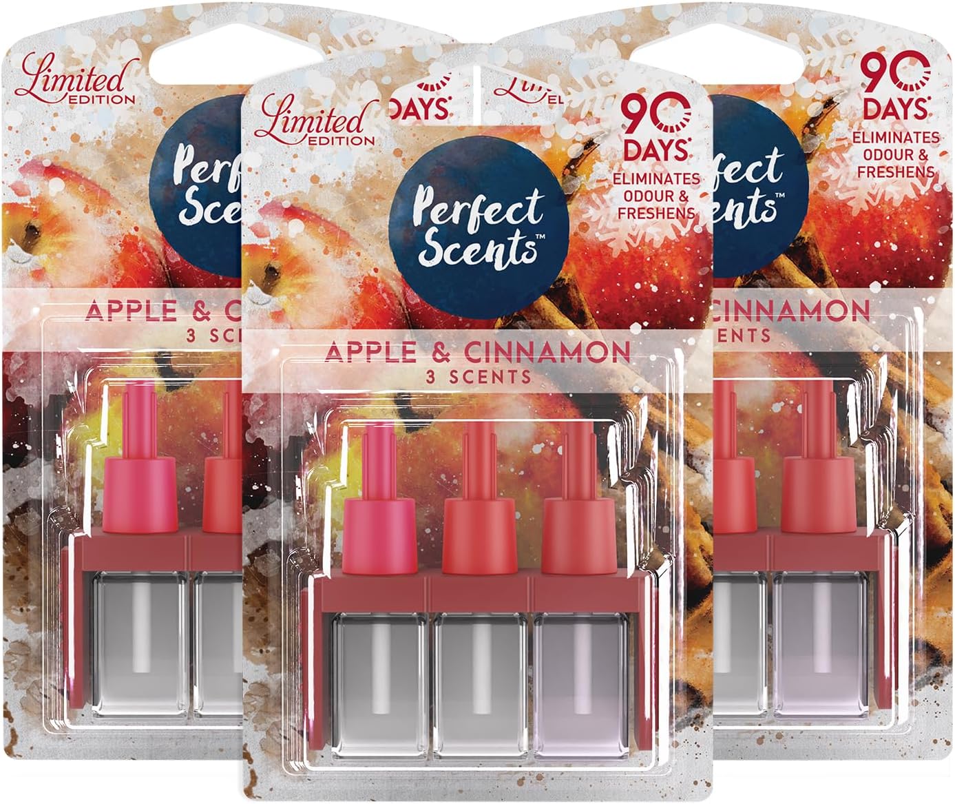 3 Scents Air Freshener Refill 3 Pack - Compatible with 3volution Apple Cinnamon 20ml