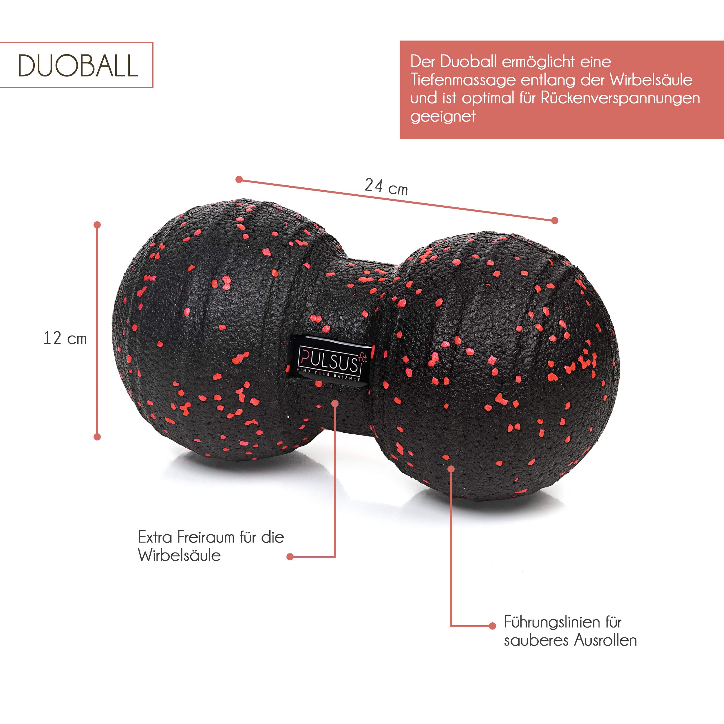 Faszien Set mit Übungsvideo App: Muskelroller, Duoball, Faszienrolle & Lacrosse Ball zum Faszien Training der Muskeln und Schmerztherapie