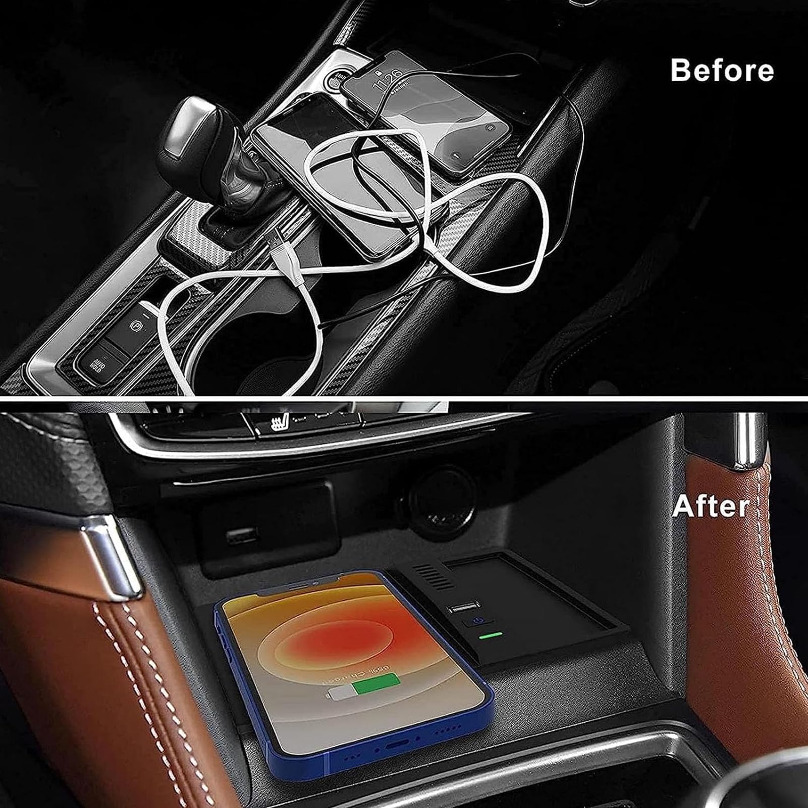 Cargador De Coche Inalámbrico para Subaru Forester 2019-2023 Panel De Accesorios De Consola Central,Cargador Rápido De 10 W para Cualquier Teléfono Habilitado para Qi
