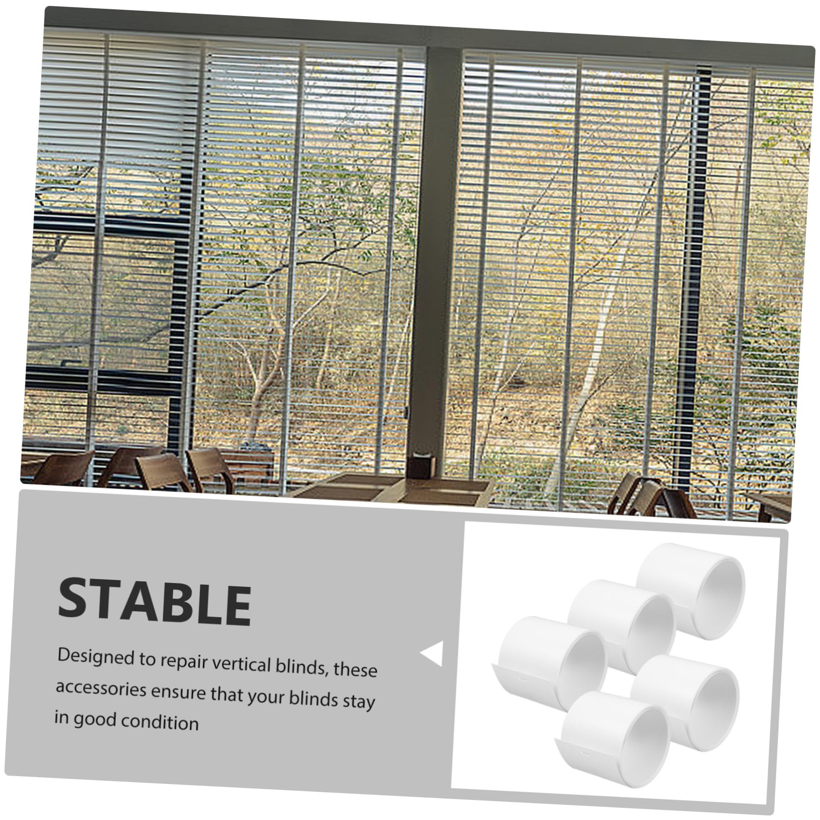 Cabilock Weiße PVC Ersatzlamellen für Vertikaljalousien 5 Stück für Fenster und Türen Leicht zu Montieren