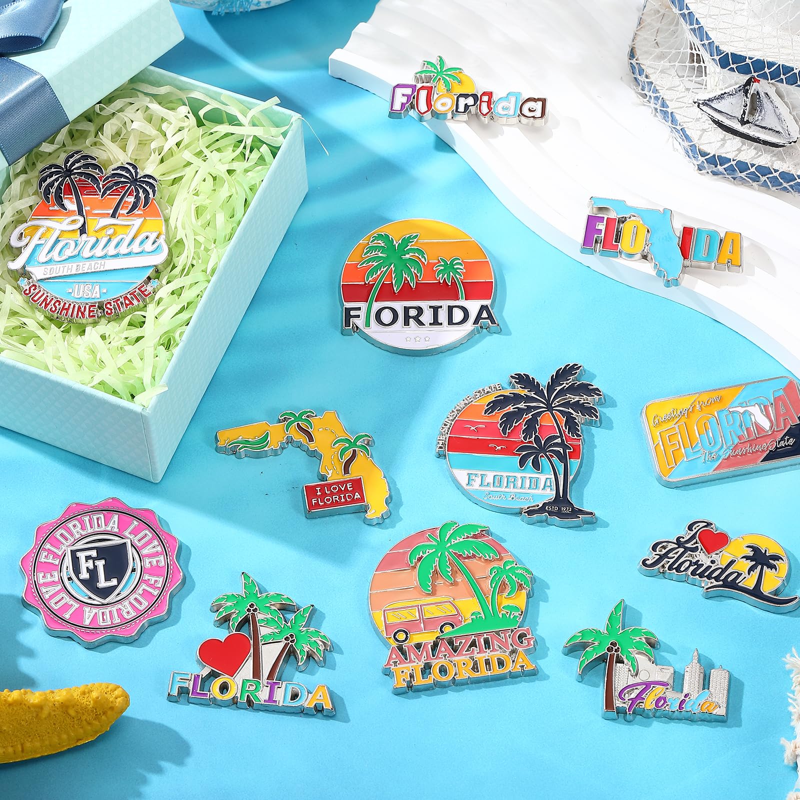 Amazon.com: Konohan 12 Pcs Florida Magnets for Refrigerator Metal