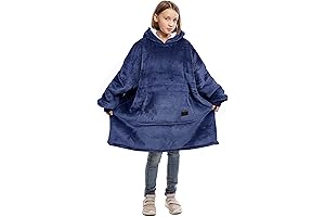 Blanket Hoodie for Kids, Oversized Wearable Sherpa Sweatshirt Pullover for Teens, the Comfy Kids 10-12