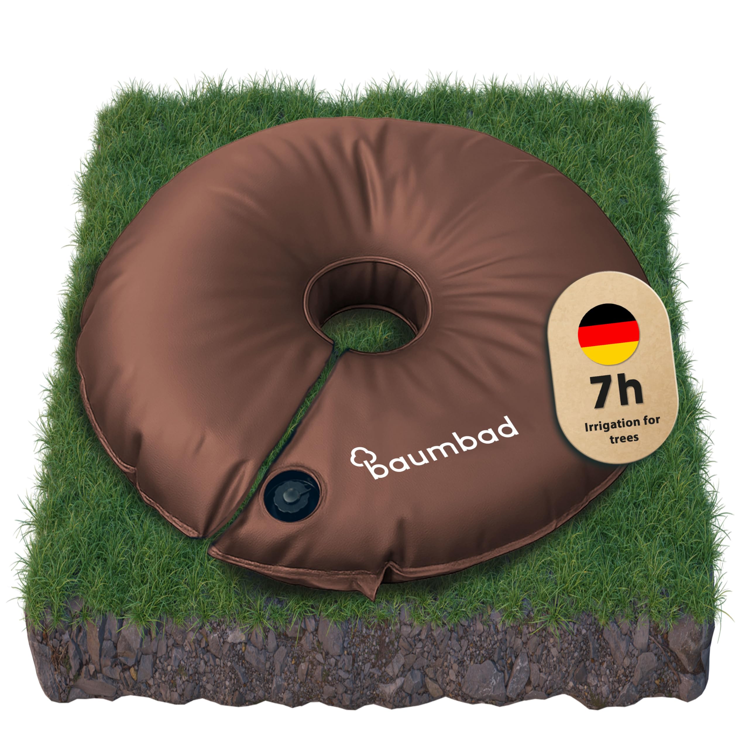 baumbad 1 Premium Watering Ring 55 Litres PVC UV Resistant Tree Ring for Watering in Green with Environmentally Friendly Packaging — image 1
