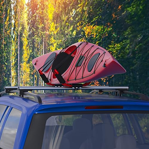 Miniatura 7 de 1 par de barras en J universales para kayak, portaequipajes de techo para canoa, kayaks, tabla de surf, tabla de esquí, soportes de montaje superior