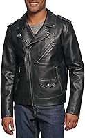 Levi's Men's Faux Leather Motorcycle Jacket with Plaid Lining - Stylish Biker Look for All Seasons