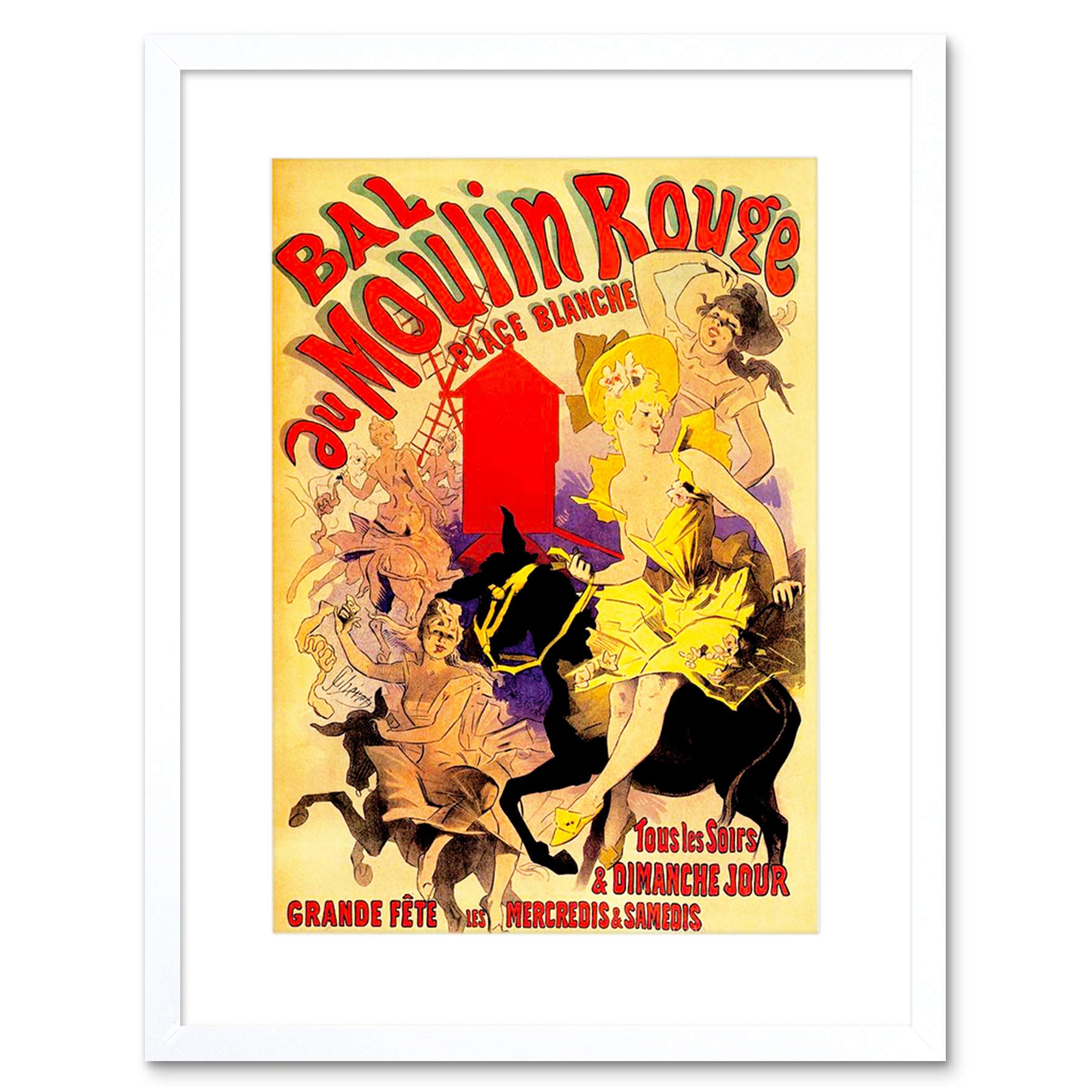 Wee Blue Coo Vintage Advert Moulin Rouge Dancers Picture Framed Wall Art Print