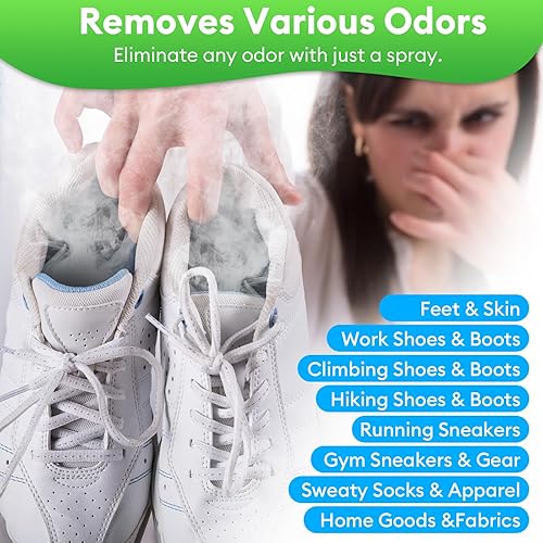 Miniatura 3 de PIXIEWINK Foot & Shoe - Desodorizador en aerosol, eliminador instantáneo de olores de 5 onzas líquidas para zapatos y pies malolientes, frescura