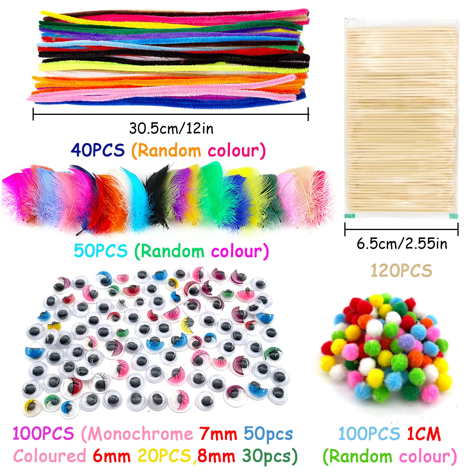 276-teiliges Kastanien Bastelset - Mit Bohrern, Federn & Wackelaugen Für Kinder