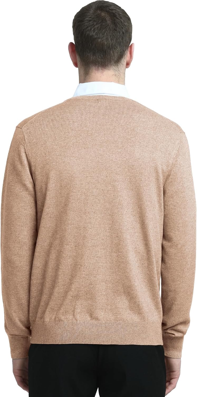 Kallspin Men's Wool Blend V-Neck Sweater Relax Fit Knit Pullover for Fall Winter - Image 4