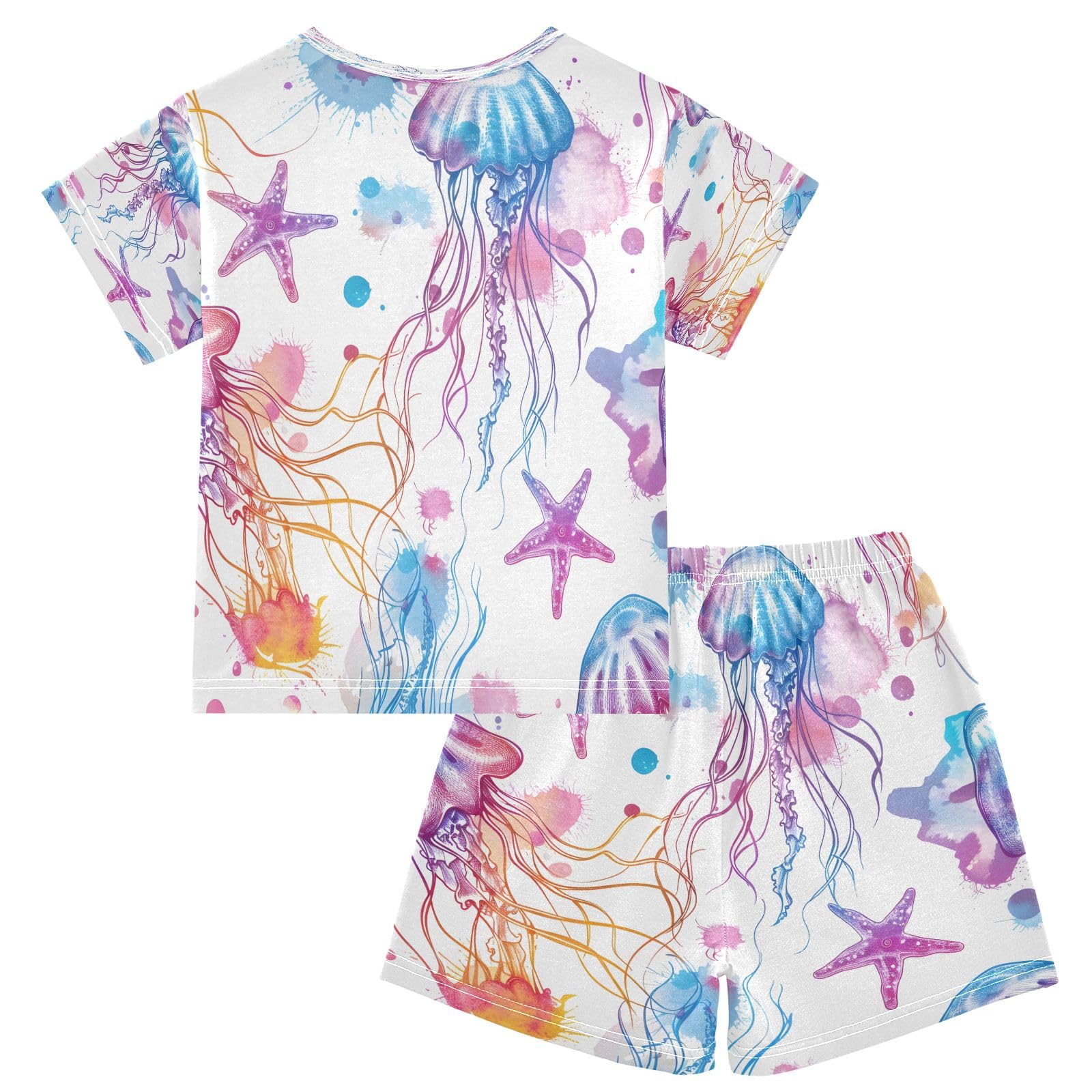 senya Jellyfish Purple 1 Summer Pajamas Set Short Cotton Sleepwear 2 Piece