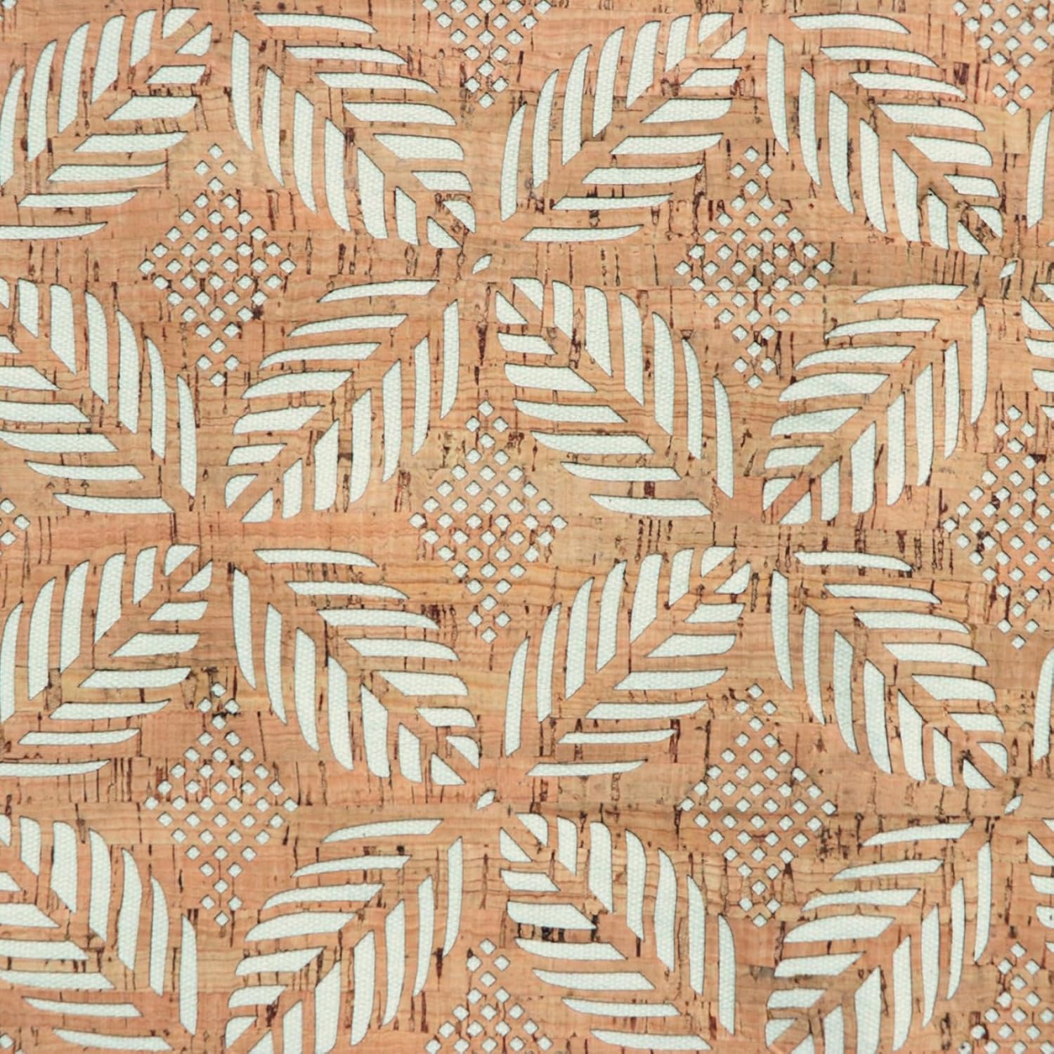 Sallie Tomato Palm Leaves Cork Fabric 1/2 Yard