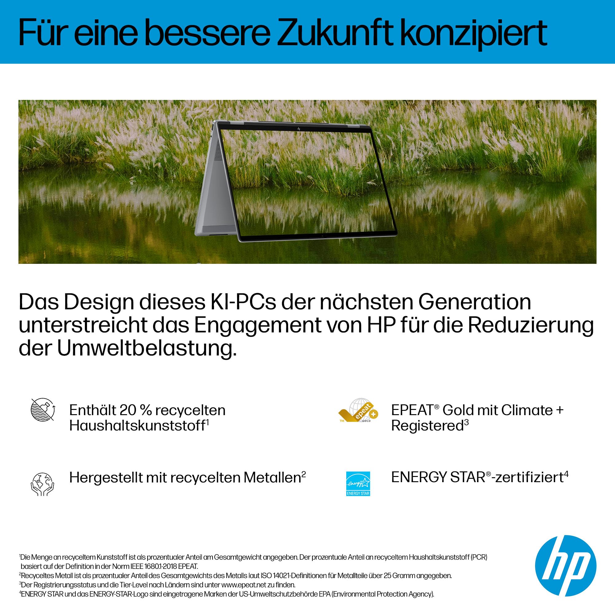 HP OmniBook X Flip 2in1 Laptop AMD Ryzen AI 5 340 16" WUXGA Touchscreen 16GB 512GB SSD Win11 Silber