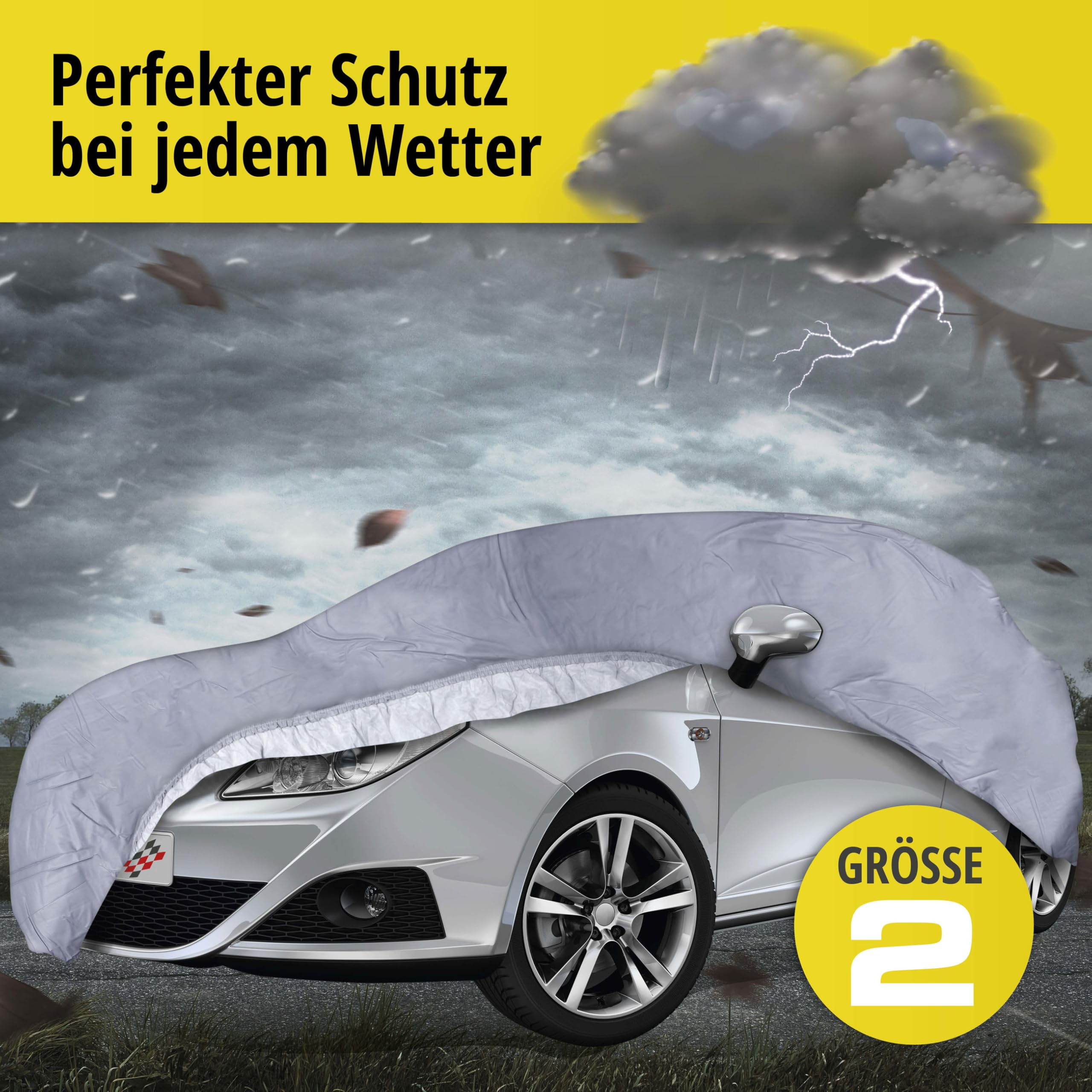 Walser Premium Autoplane All Weather Premium, Autogarage wetterfest, Vollgarage wasserdicht, UV-Sonnenschutzplane, Autoabdeckung Größe 2