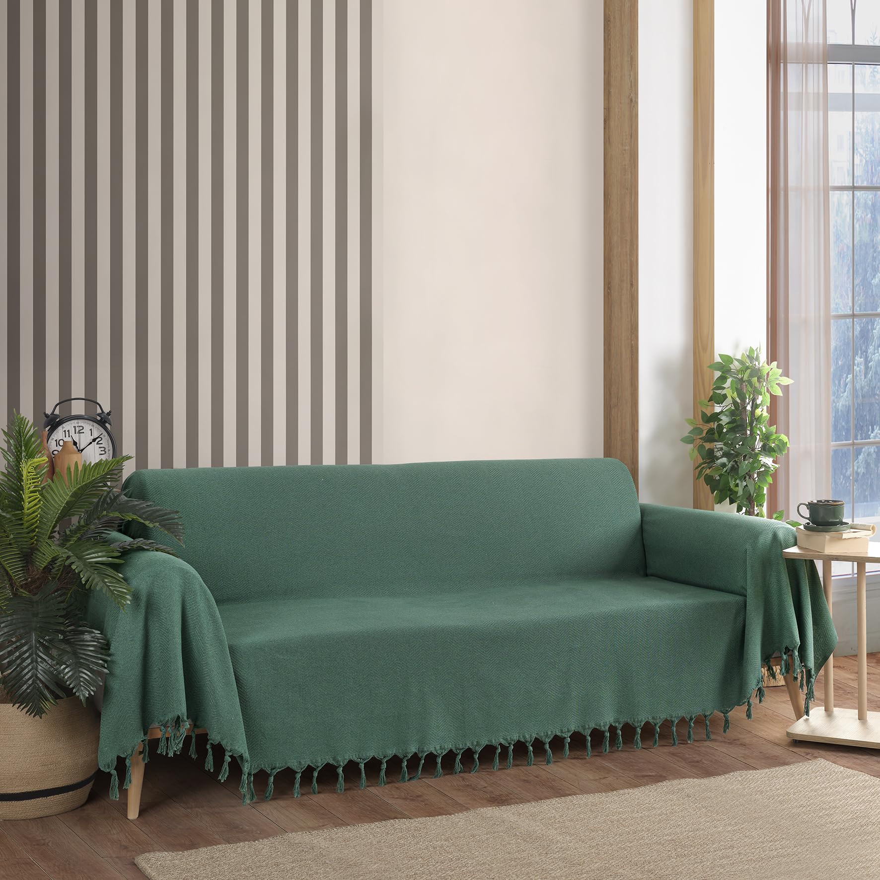 Milam London Large Sofa Throw, Green, 180 x 300 cm