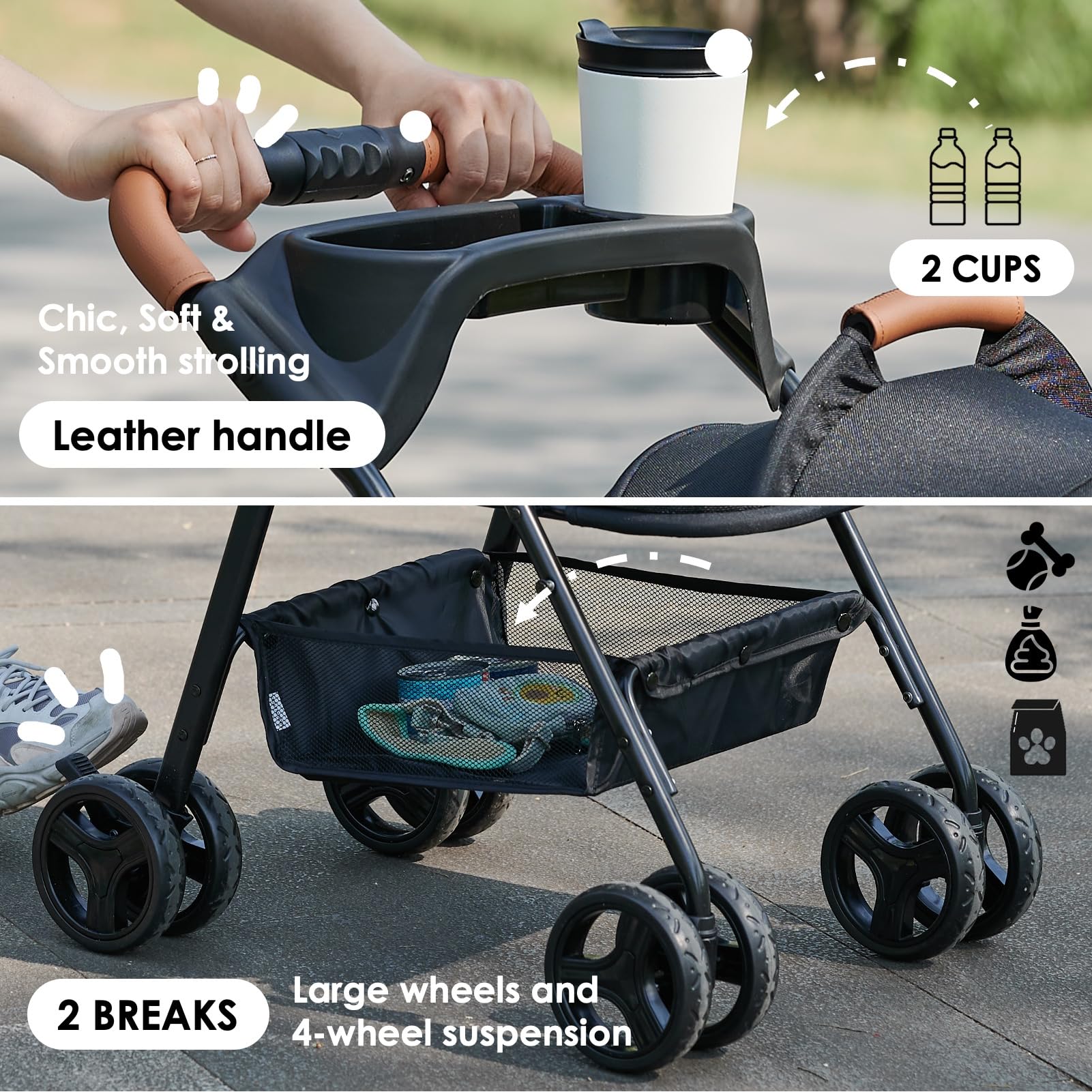 Amazon.com: BEKA 3 in 1 Folding Dog Stroller, Pet Folding Stroller