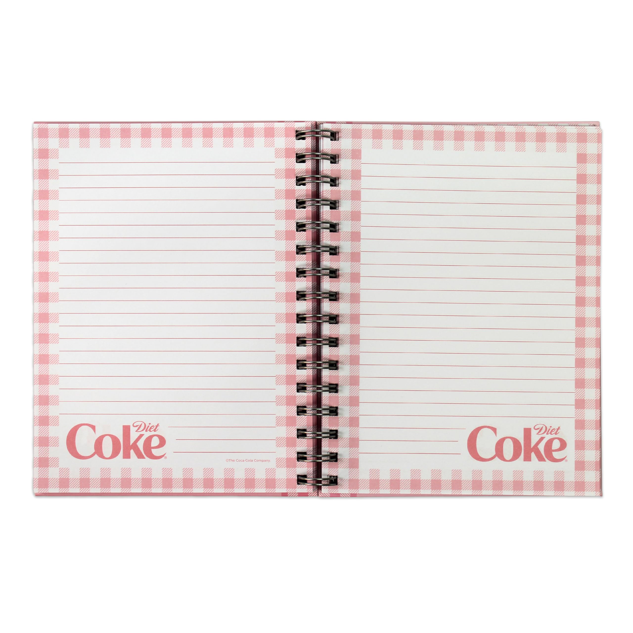 CrownJewlz Coca-Cola Diet Coke Spiral Journal with Folding Pocket Notepad, Bows and Glitter Can Pattern, Pink and Shiny Red Can, Cute Aesthetic for Travel, School, Office, and Daily Writing
