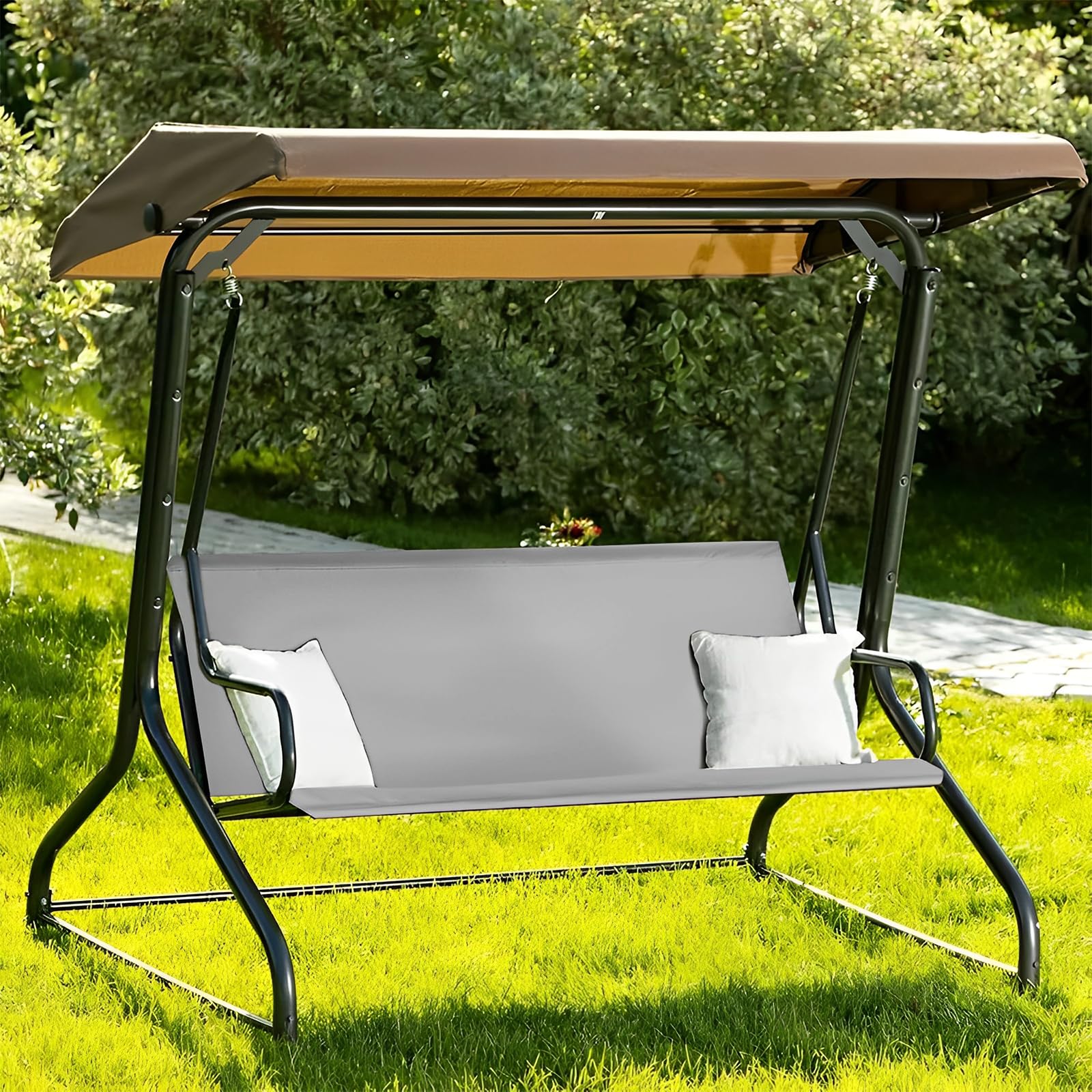 Piezas de repuesto para columpio de jardín, impermeable, funda para silla de jardín, funda para columpio de jardín, color gris, 115 x 48 x 48 cm
