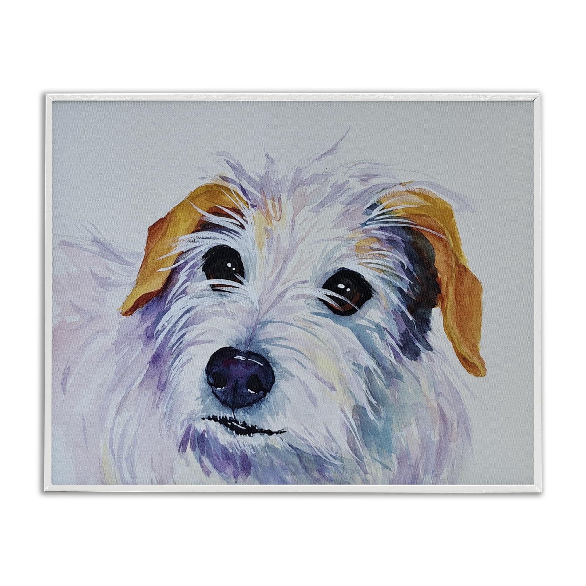Stupell Industries White Terrier Dog Portrait Black Framed Giclee Art, design by Tatiana Roberts, 16 x 20