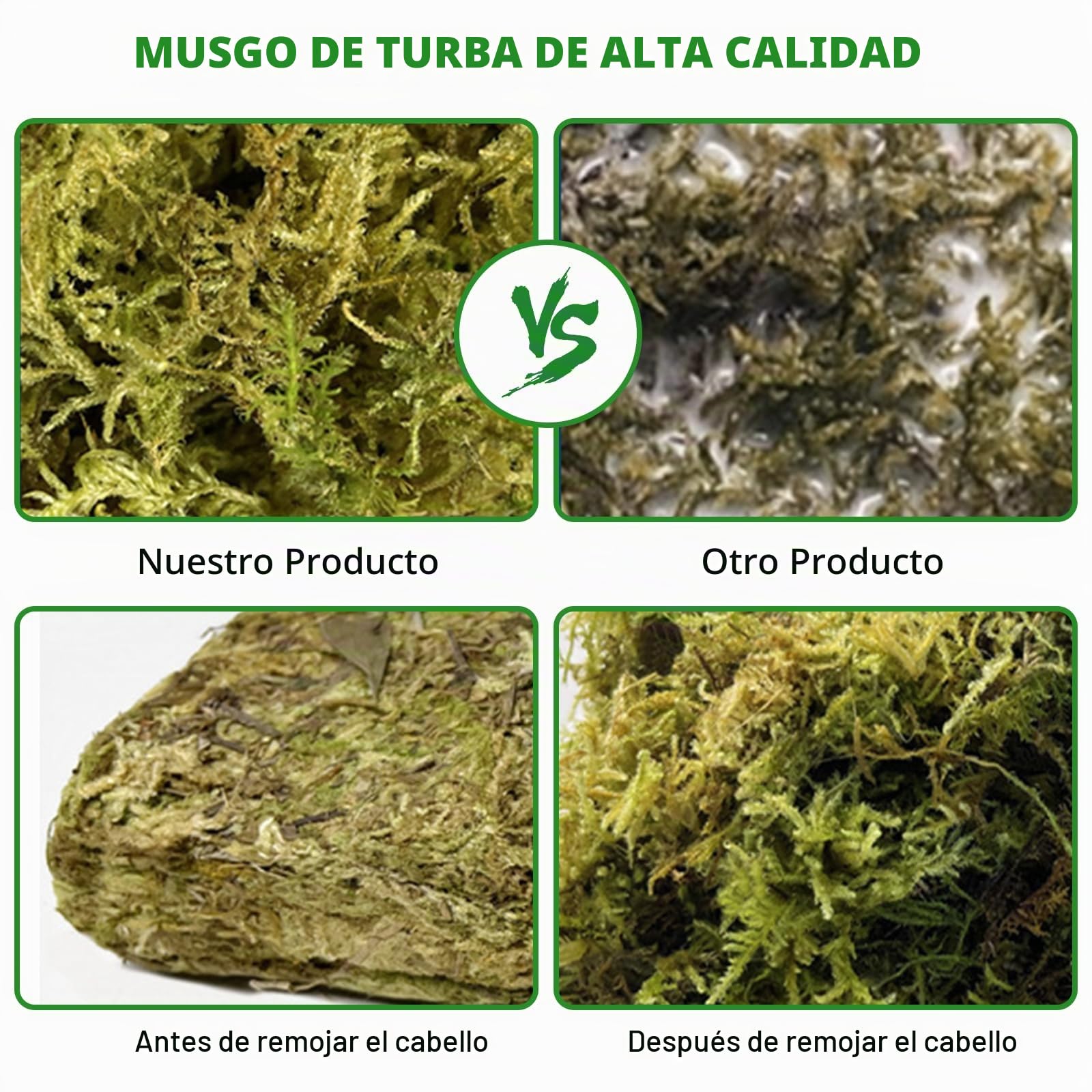2 x 500 g de musgo sphagnum para plantas, nutrición de turba orgánica, sphagnum comprimido, musgo de fibra larga, para jardinería y terrarios, orquídeas, enraizamiento de esquejes