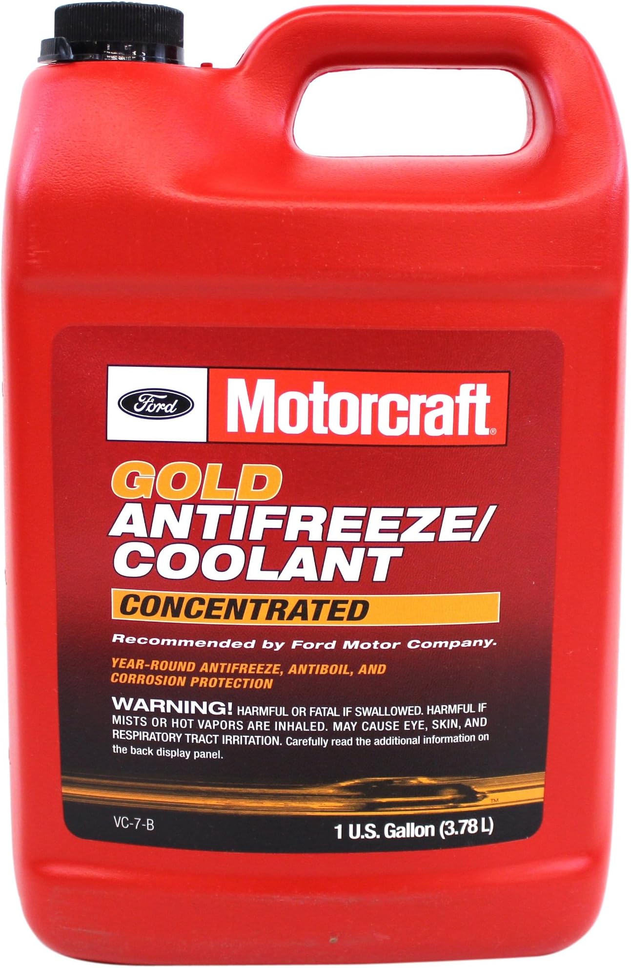 Genuine Ford Fluid VC-7-B Gold Concentrated Antifreeze/Coolant - 1 Gallon (Packaging may vary), Red