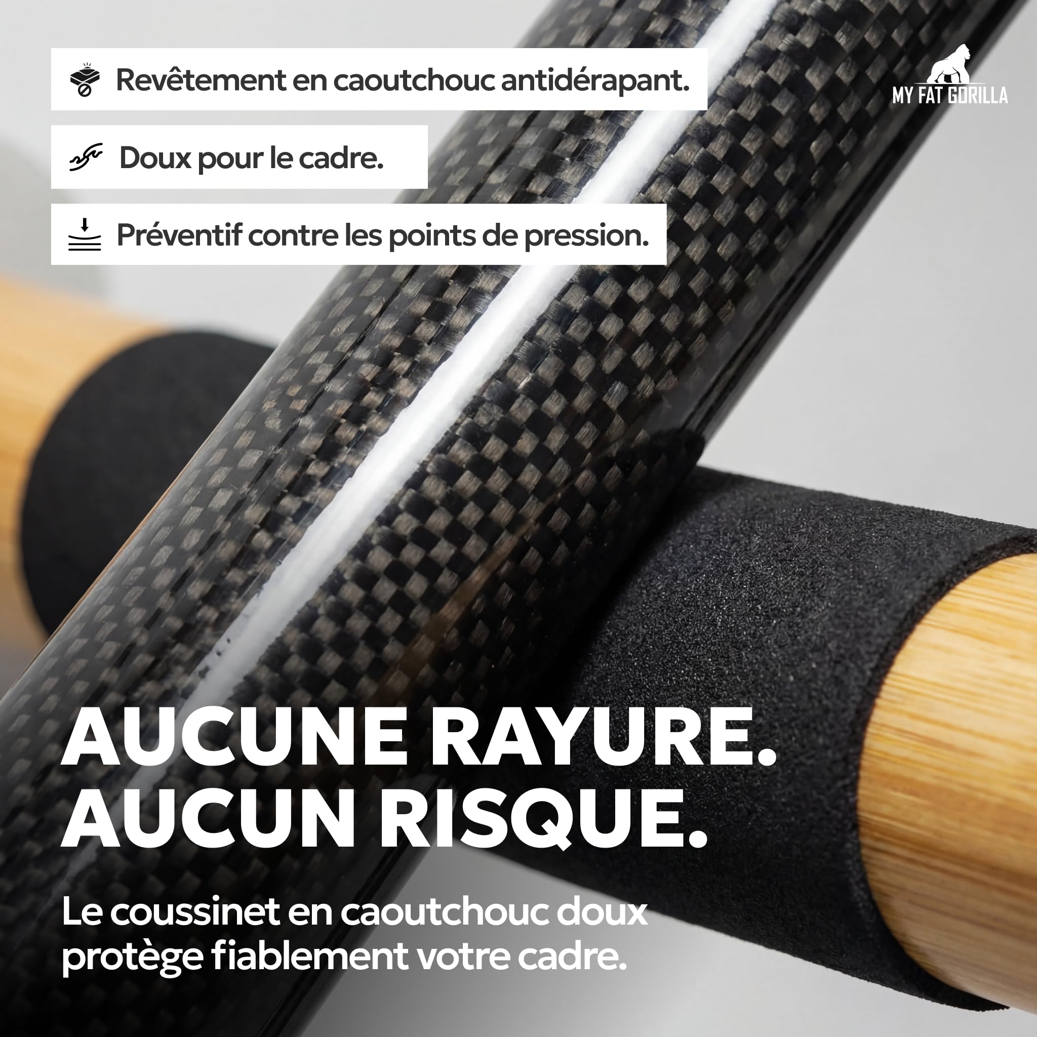 Porte Velo Mural en Bambou - Support Velo Mural - Accroche Velo Mural | BAM BOO BOX Accroche Velo Mural - Support Mural Velo pour Garage, en Bambou Robuste avec Rangement pour Casque