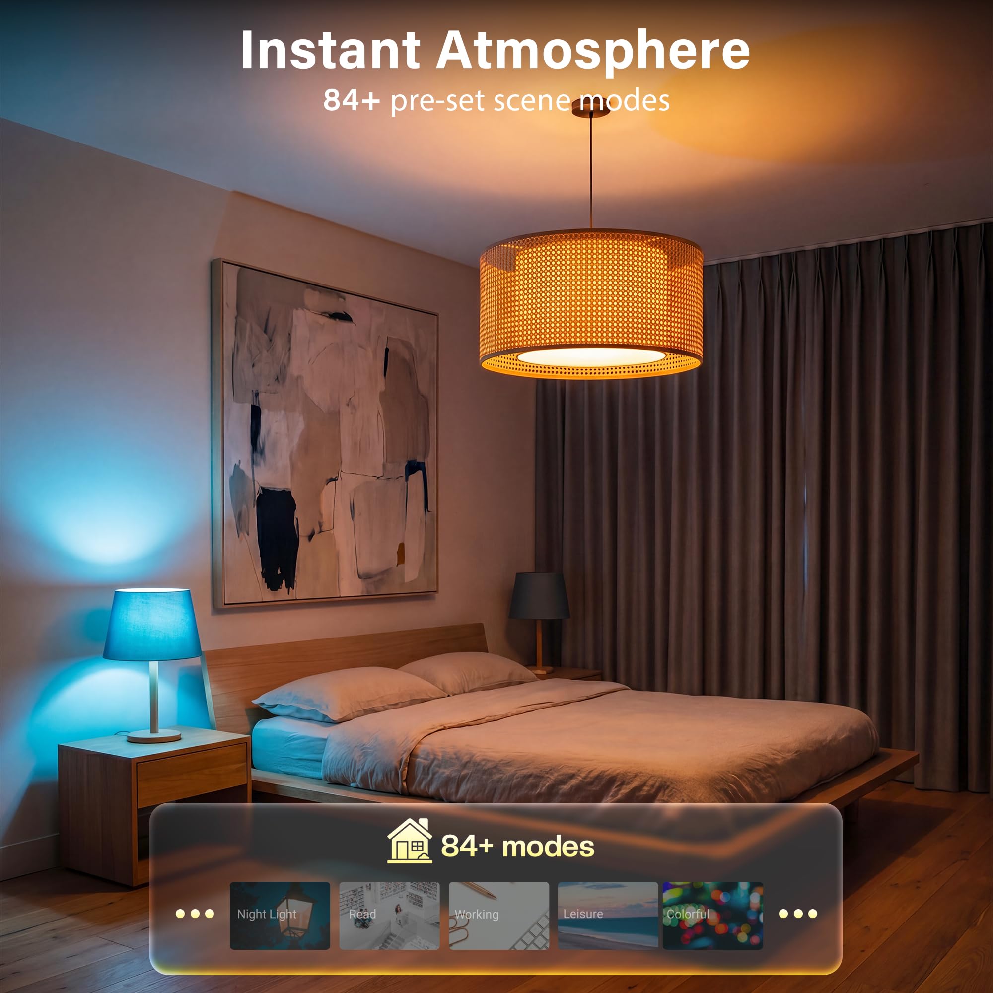 Avatar Controls Alexa Lampadina LED Faretti GU10, Lampadine Smart Wifi 5W RGBCW Google Home Compatibili, Colorata Intelligente Dimmerabile Calda fredda 2700-6500k, Multicolore, Musicale, 4 pizze
