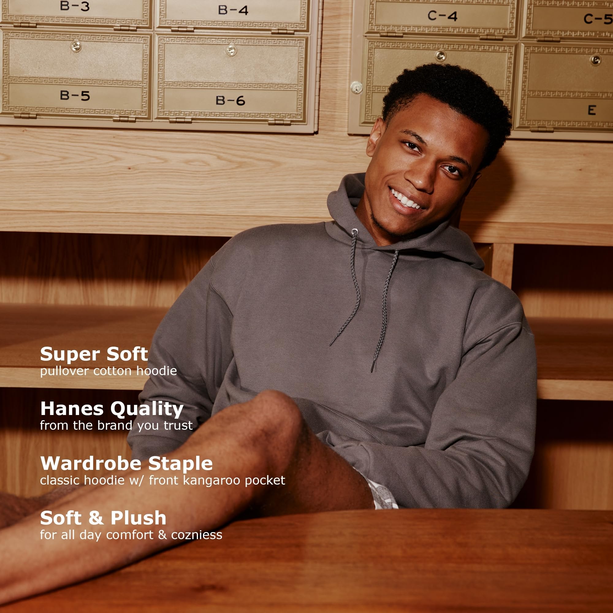 Hanes Bluza z kapturem Mężczyźni Ecosmart Hoodie, Midweight Fleece Sweatshirt, Pullover Hooded Sweatshirt for Men (1 w zestawie)