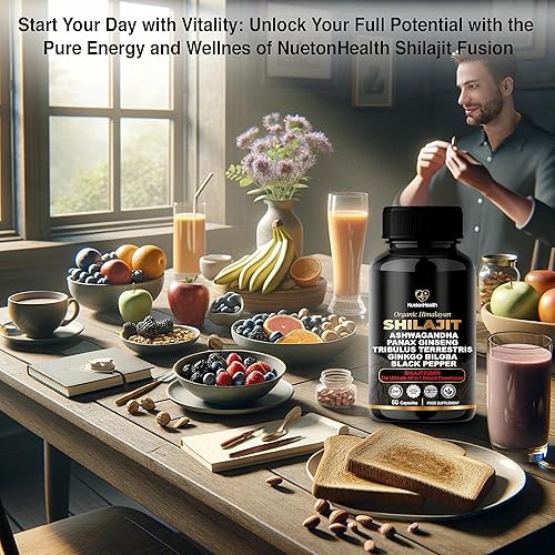 Miniatura 6 de Cápsulas de Shilajit del Himalaya con Ashwagandha, ginseng, tribulus, ginkgo y pimienta negra, mezcla botánica vegana, sin gluten para bienestar