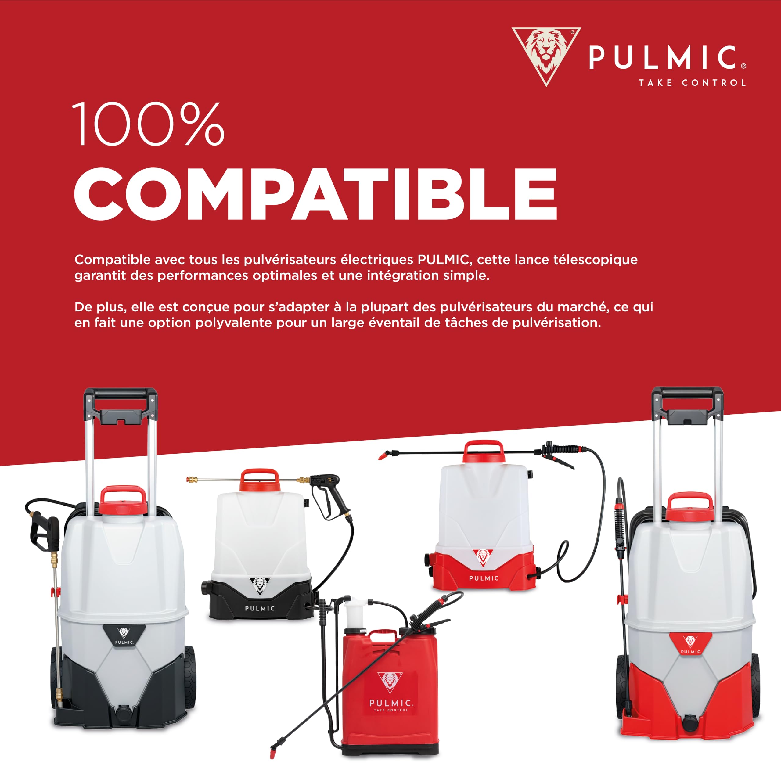 Pulmic Lance de Pulvérisation Télescopique 5 m d'Hauteur – Perche en Fibre de Verre Légère. Idéale pour Le Démoussage, Le Nettoyage de Toiture, Murs et Façades. Buse Réglable Qualité Professionnelle