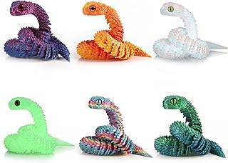 HXcelerate 6Pcs 12in Lifelike 3D Printed Snake Animal Toy,Realistic Reptile Figure for Kids Educational Play, Collectible Jungle Animal Model,Easter Basket Essentials Toys for Teen Boys Kids