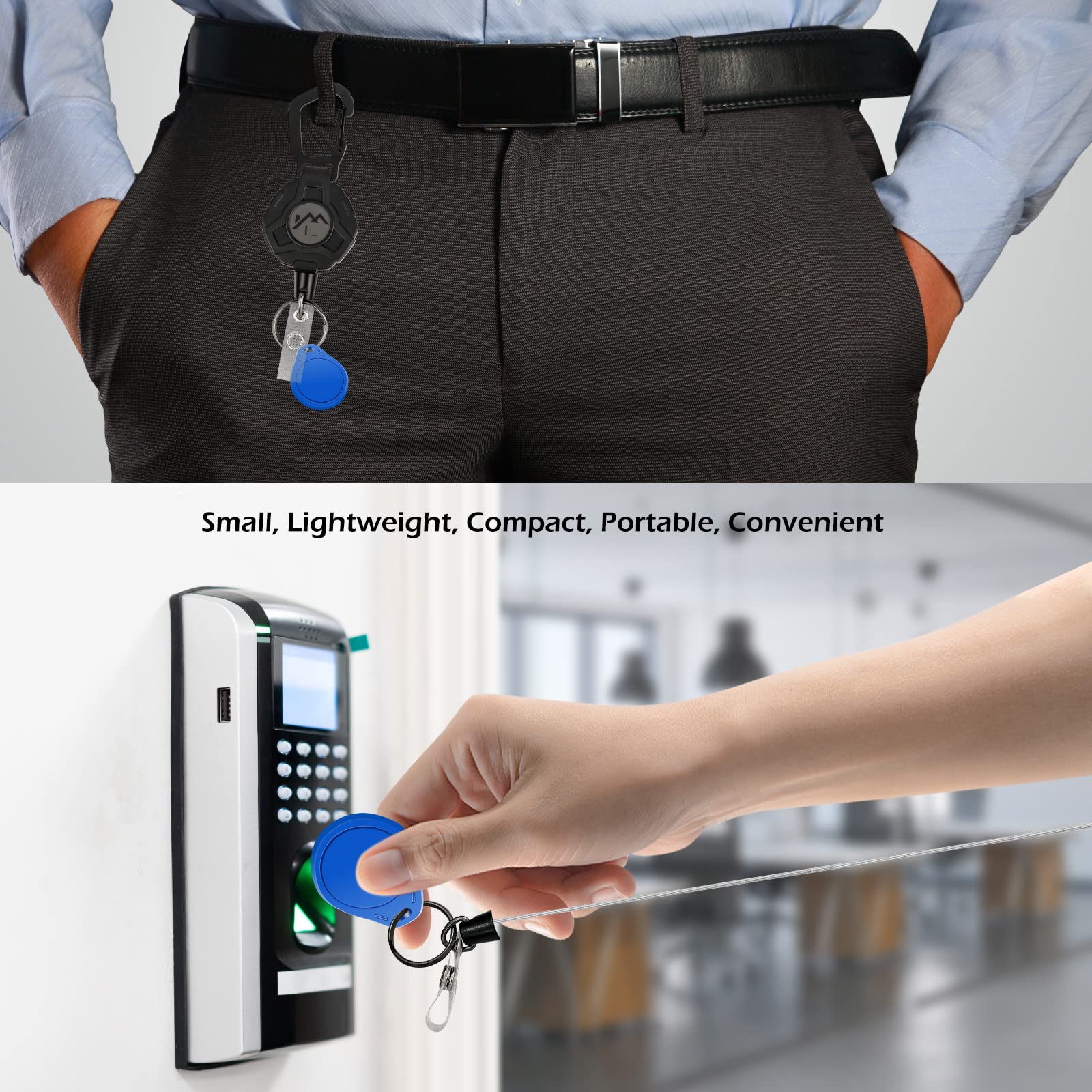 Portachiavi Retrattile Con Clip - Cavo In Acciaio 70cm Per Badge, Chiavi E Carte | Yo-Yo Style, Ideale Per Ufficio - Foto 9