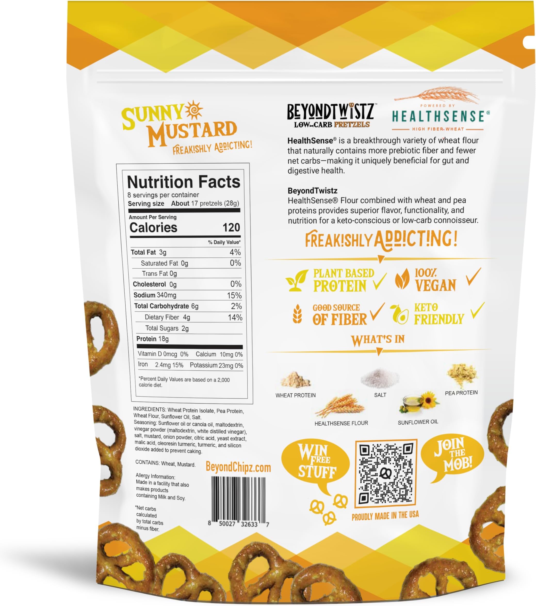 BeyondTwistz Low Carb Pretzels, Flavor Explosion Pack, Keto Friendly, 2g Net Carbs, 18g Protein, Powered By HealthSense® High Fiber Wheat Flour, Family Size 8oz Bag, Pack of 4