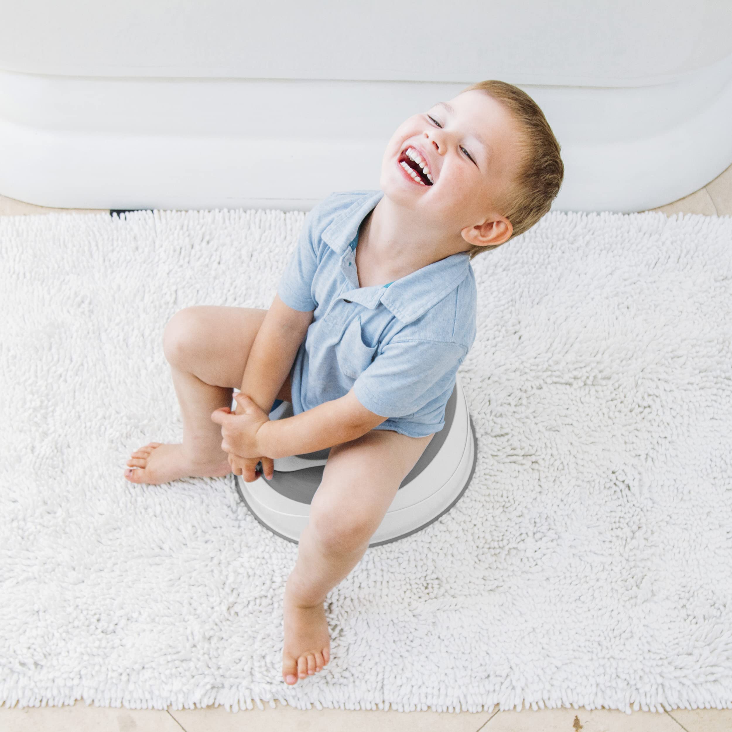 Prince Lionheart Pottypod® SQUISH | Weiches Töpfchen | Rutschfester Basis | Abnehmbarer Mittelbehälter | Leicht zu reinigen | Töpfchentraining und komfortables Sauberkeitstraining - Grau