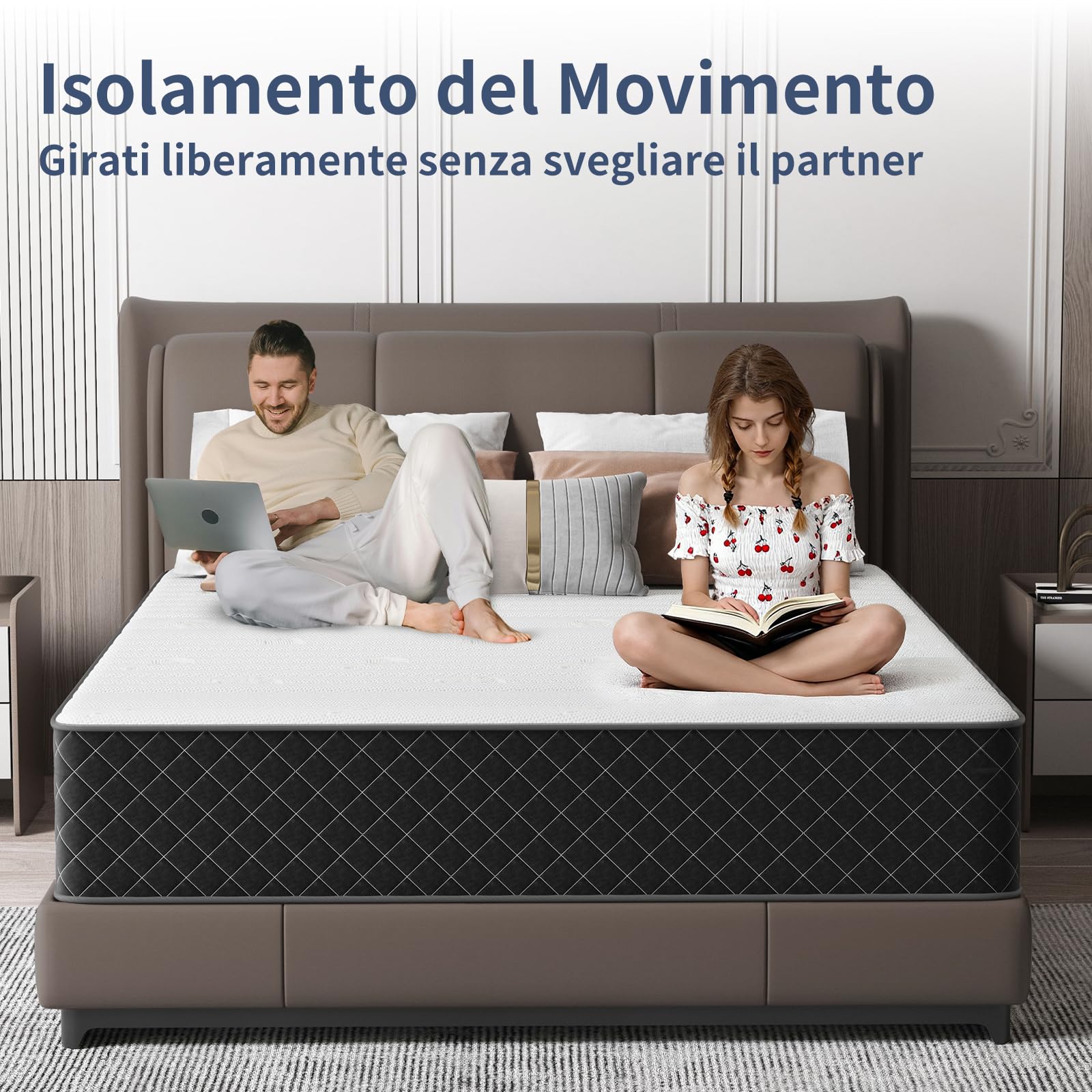MOLPHIT Materasso Matrimoniale 140x190 Altezza 20cm, Certificazione OEKO-TEX Materasso a Molle e Schiuma, Materassi Memory, Materassi con Ergonomico Sostenuto,Confortevole e Elevata Traspirabilità