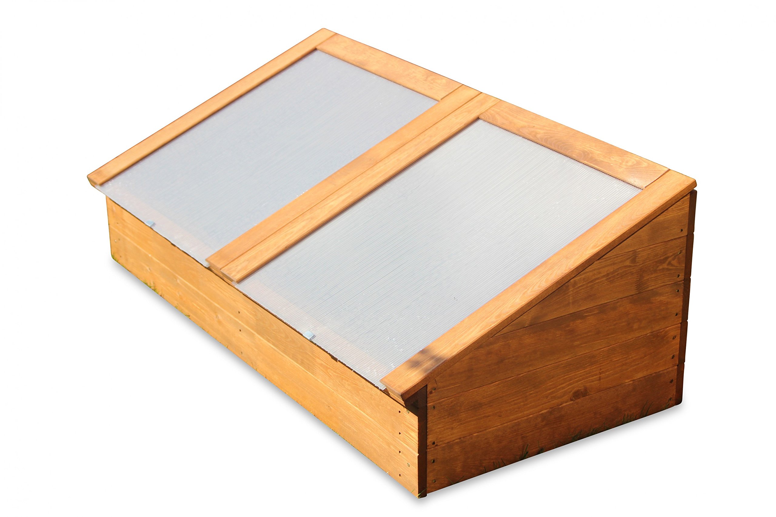 Frühbeet Treibhaus Kräuterbeet aus Holz, L116 x T54 x H42/19 cm