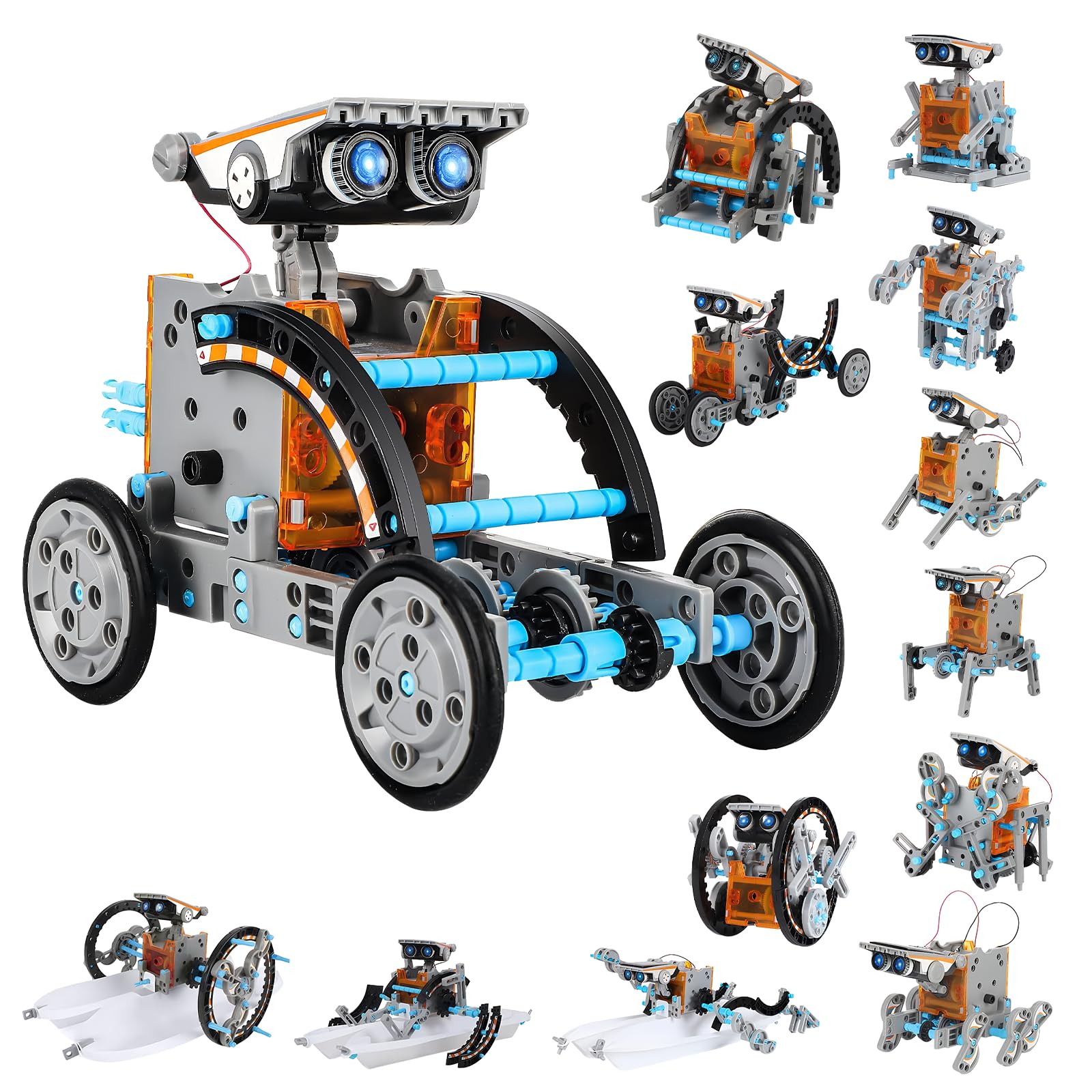 13 in 1 giocattolo solare robot giocattolo educativo STEM con 190 pezzi per bambini ragazzi ragazze a partire da 8+ anni, giocattolo creativo da costruzione per scienza e tecnologia
