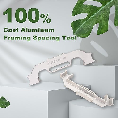 Miniatura 5 de 2-Piece 16 Inch Framing Tools - Precision 16'' Framing Stud Layout Tool for home DIY projects -100% Cast Aluminum Framing Spacing Tool accurate size